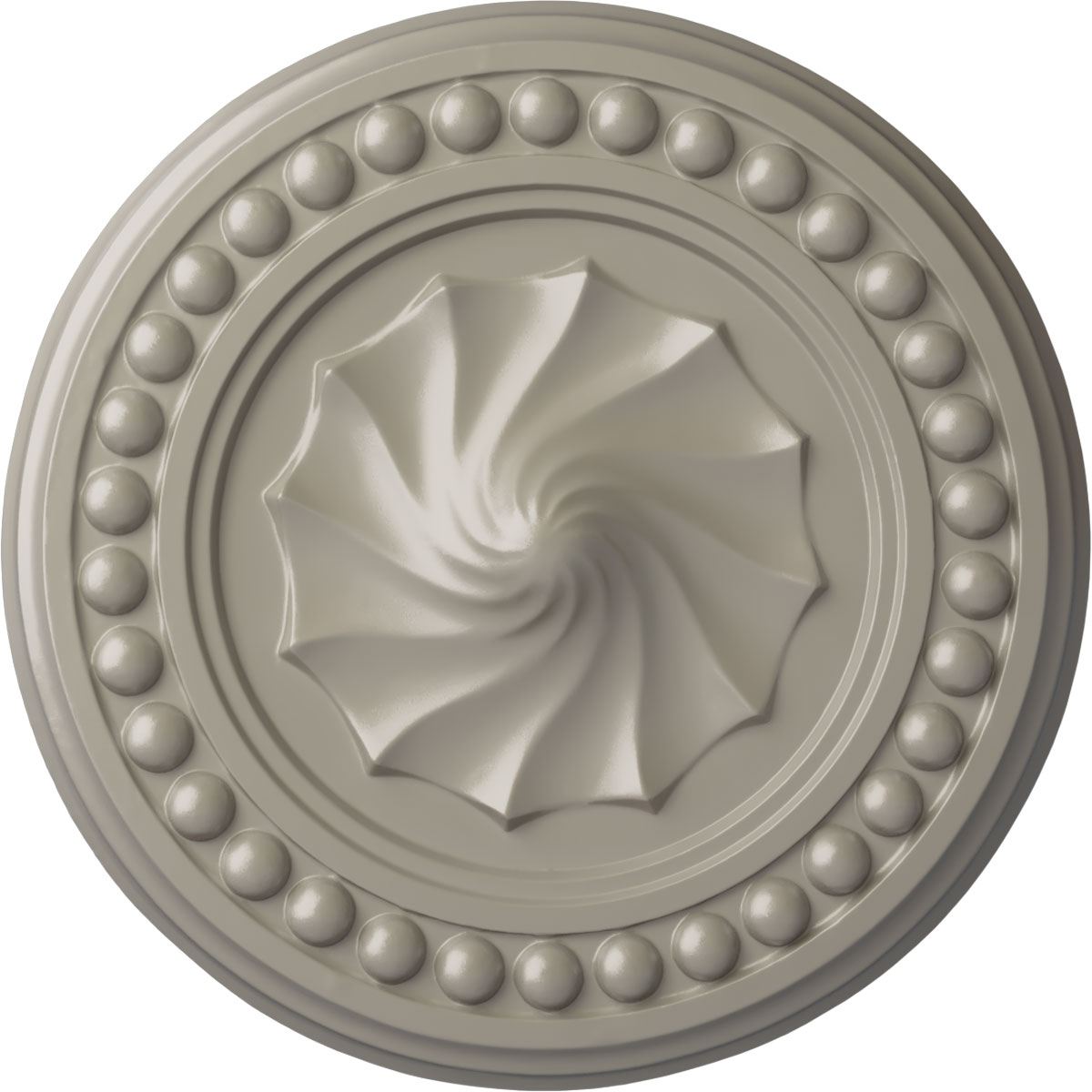 Ekena Millwork CM15FOPWS Foster Shell 15.75-in W x 15.75-in L Painted Pearl White Polyurethane Whole Ceiling Medallion
