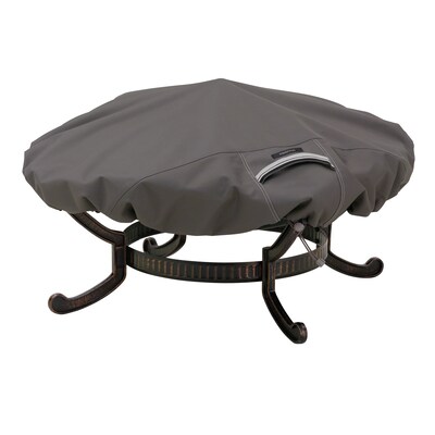 Dark Taupe Round Firepit Cover, Small Portable Fire Pit Covers