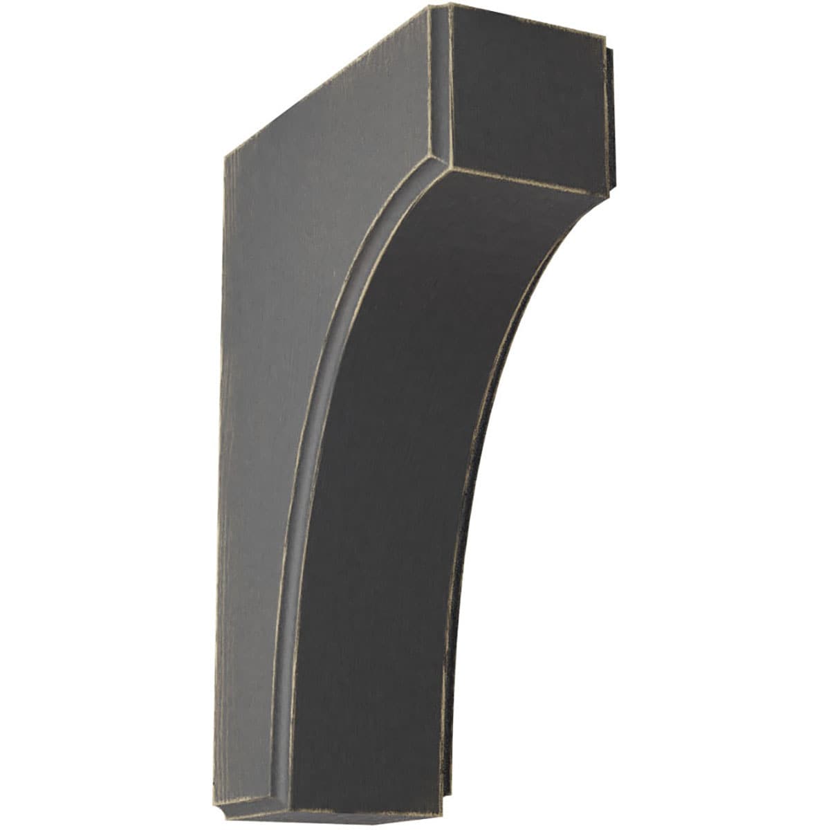 Ekena Millwork BKTWD02X04X06CVBL Clarksville 1-3/4-in x 4-in x 6-in Rubberwood Black Wood Standard Bracket