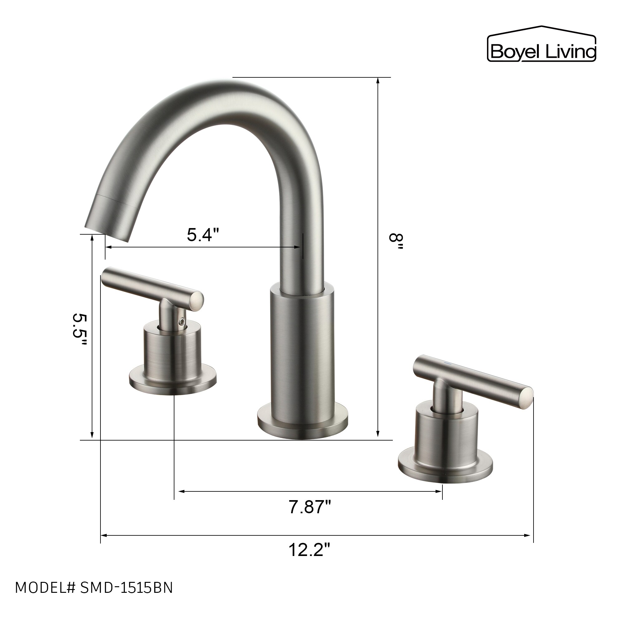 Boyel Living Stainless Steel 4-Piece Bathroom Accessories Set Wall Mounted in Silver