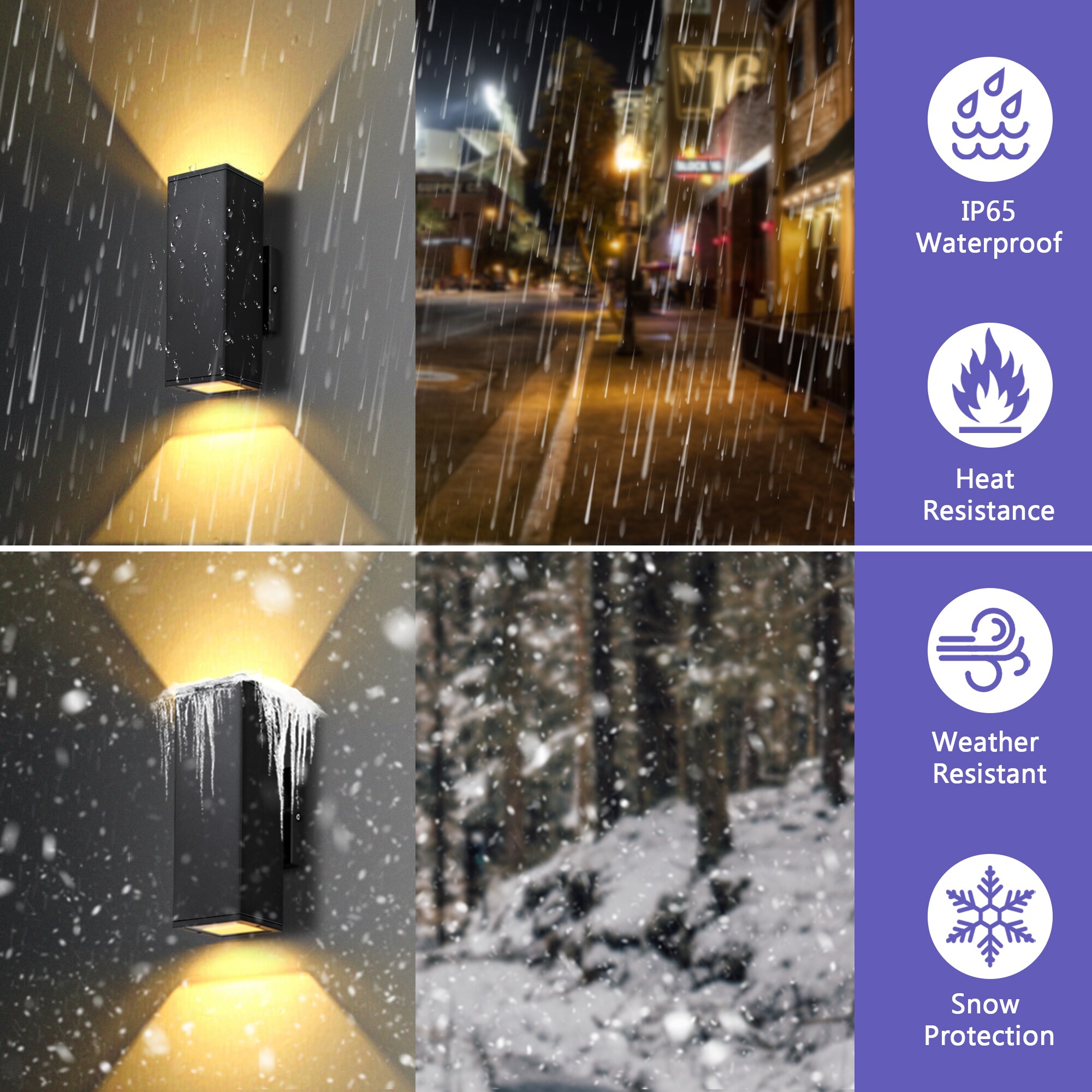 DAKAFUL 11-in H Matte Black Hardwired LED Dimmable Outdoor Wall Light ...