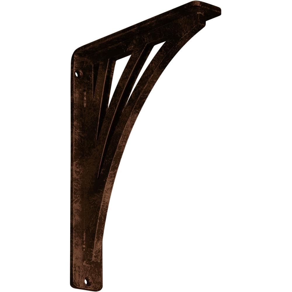 Ekena Millwork BKTM01X07X10SNEACO Nevio 7.5-in x 1.5-in x 10-in Antique copper Wrought iron Mounting bracket