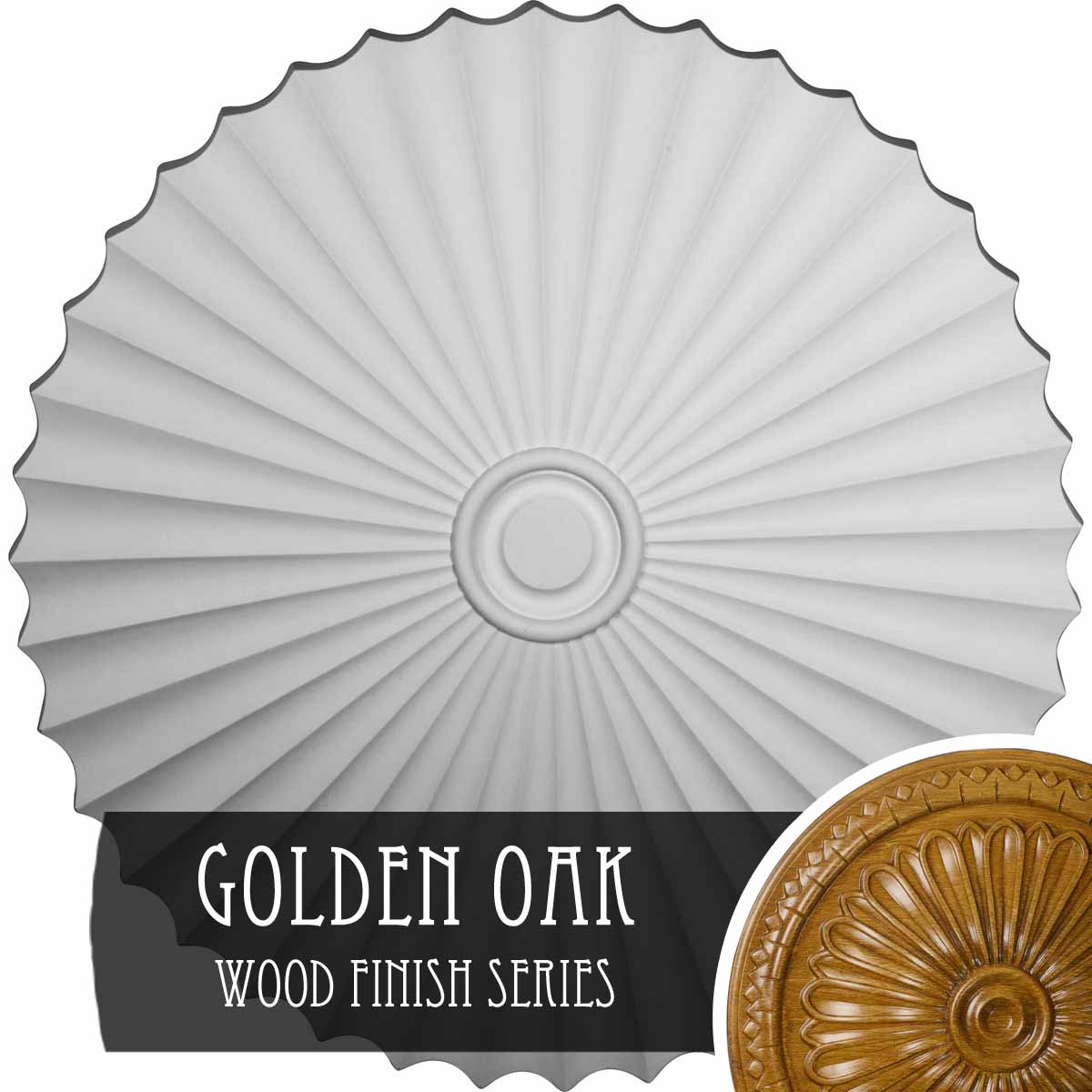 Ekena Millwork CM48SHGOS Shakuras 47.625-in W x 47.625-in L Golden Oak Polyurethane Ceiling Medallion