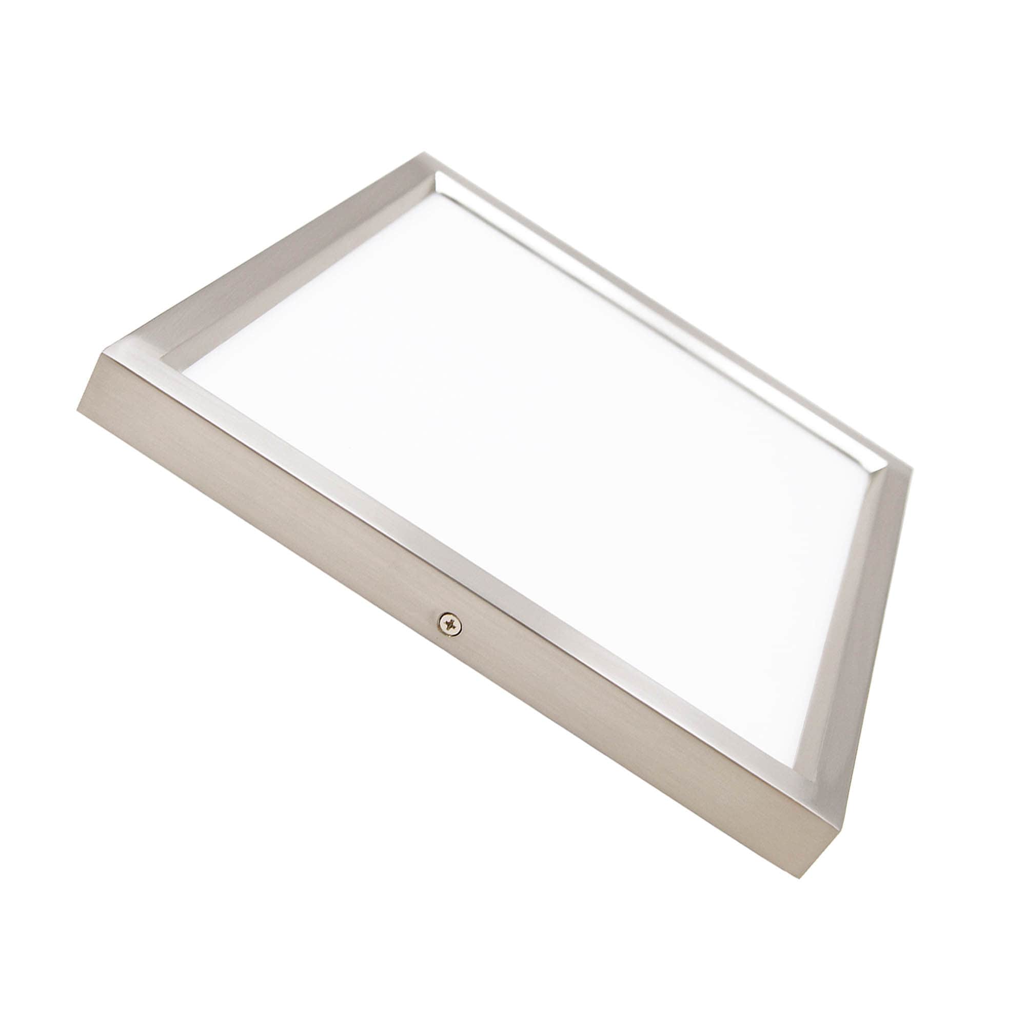 MingBright 13'' Square Brushed Nickel LED Flush Mount Light