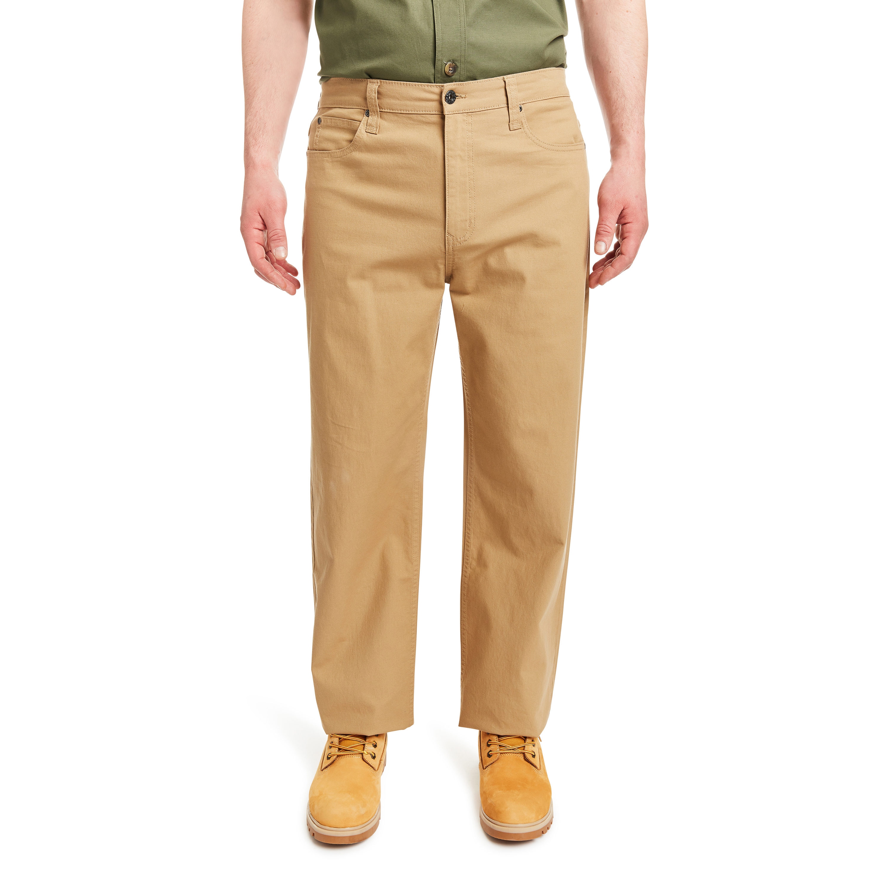 Smith's Workwear Men's Relaxed Fit Khaki Stretch Canvas Work Pants (42 ...