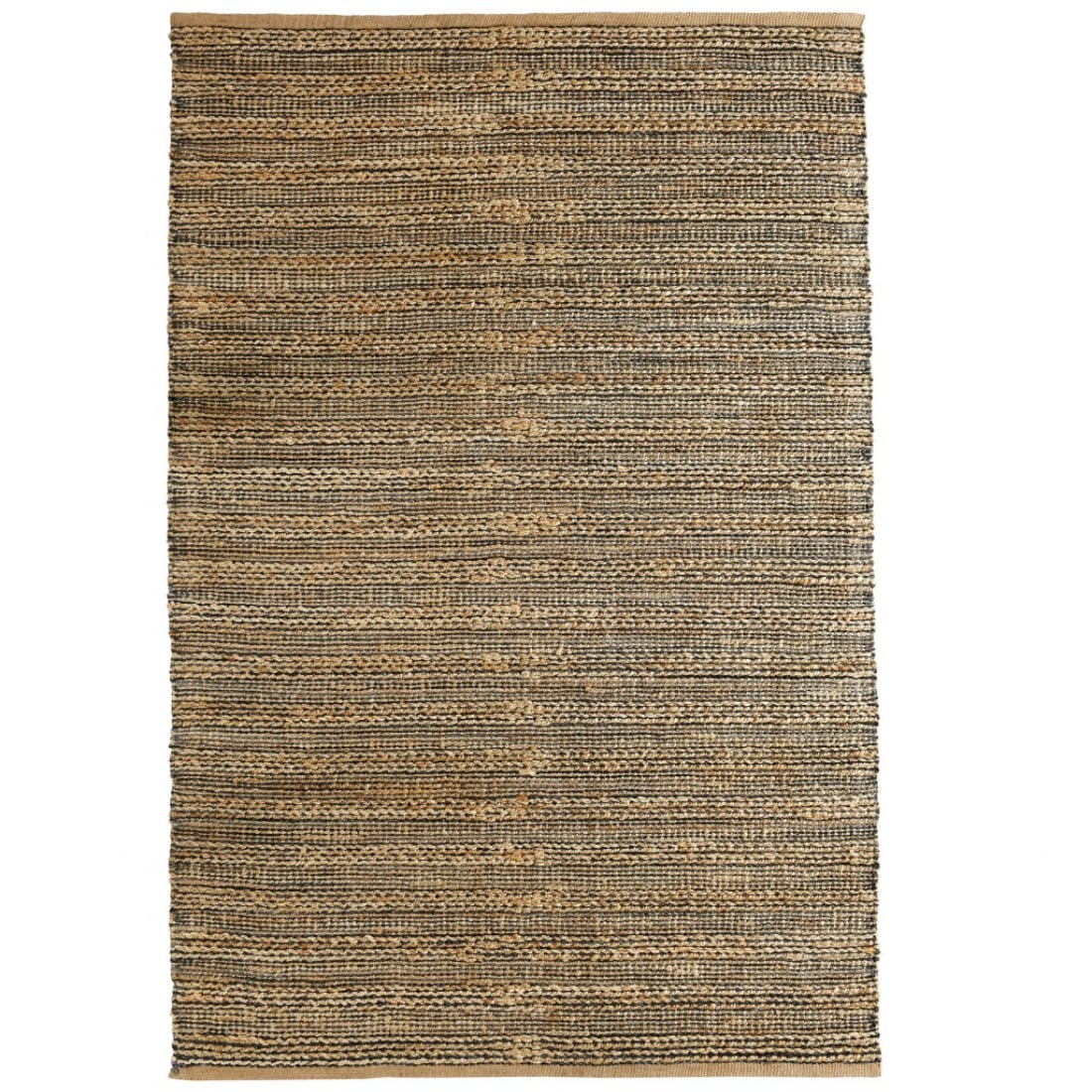 HomeRoots 4000395137 8 x 10 (ft) Braided Jute Natural Gray Rectangular Indoor Area rug