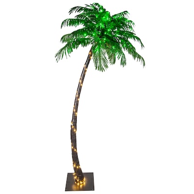 Wintergreen Lighting 84 In Brown Trunk, Outdoor Lighted Fake Palm Trees