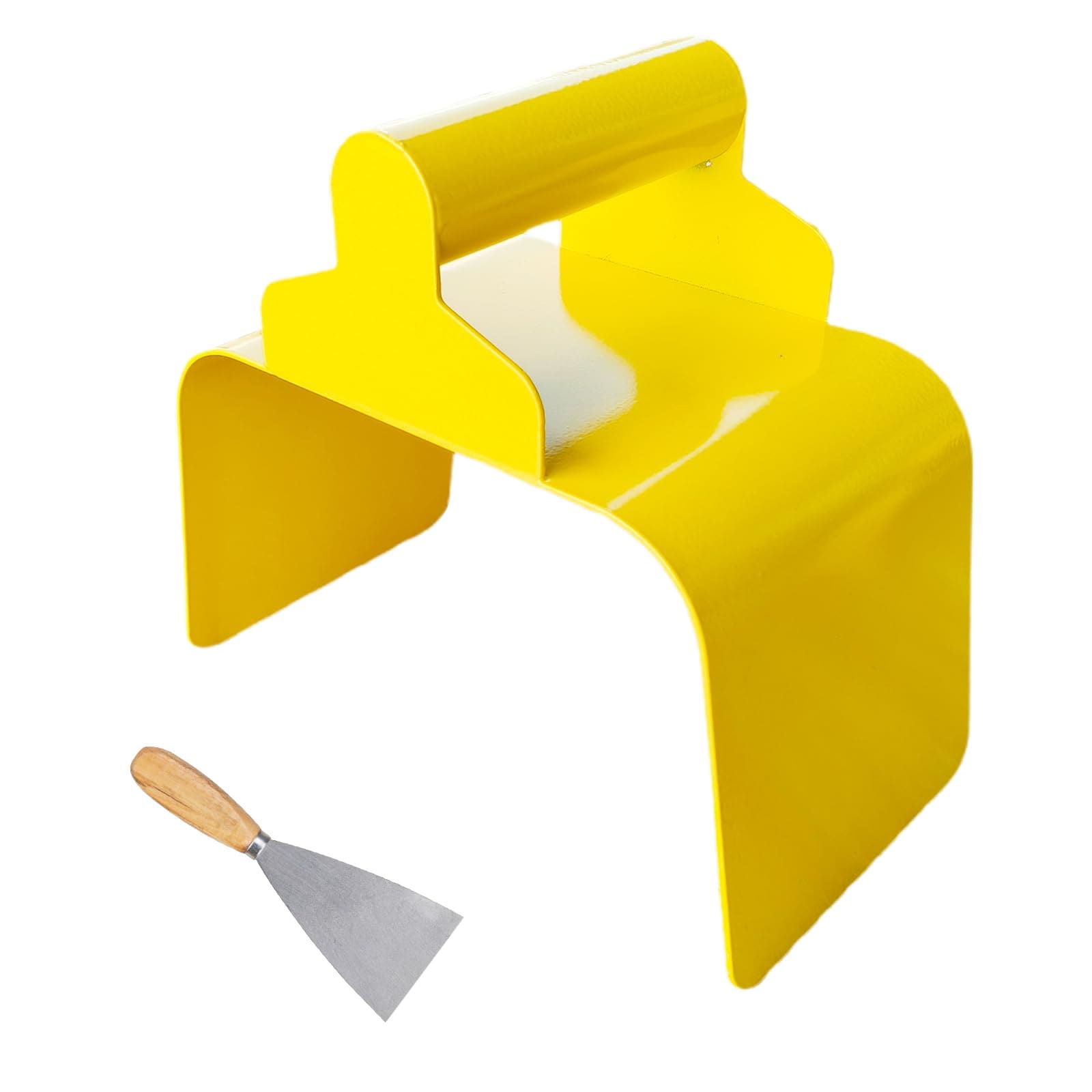KHKFY KHKFY Concrete Curb Trowel Edger Stainless Steel Landscape Tool with Ergonomic Handle and Putty Knife Set for Garden Borders and Sidewalk Edging