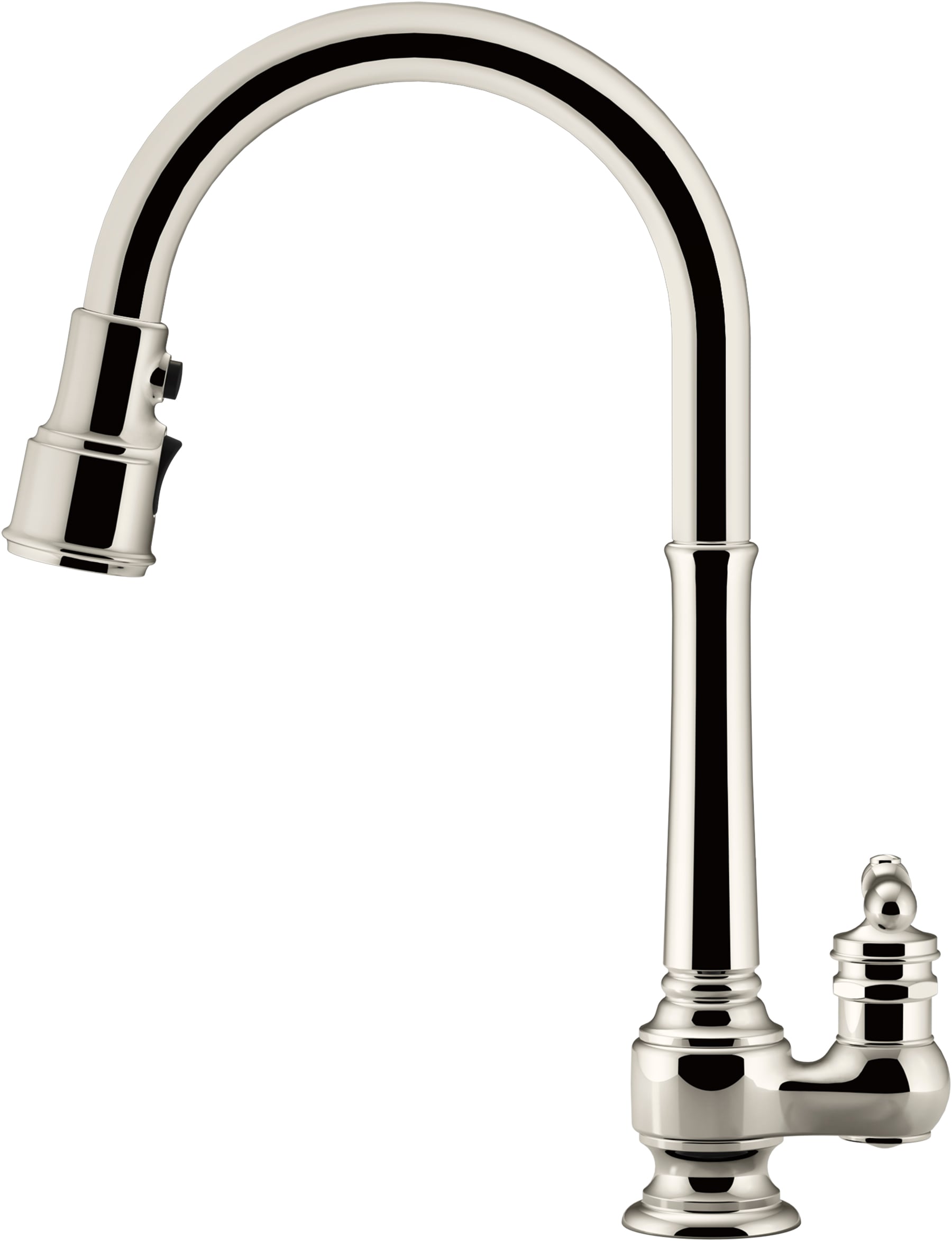 Kohler Artifacts Vibrant Polished Nickel Single Handle Pull Down Kitchen Faucet With Sprayer 1292