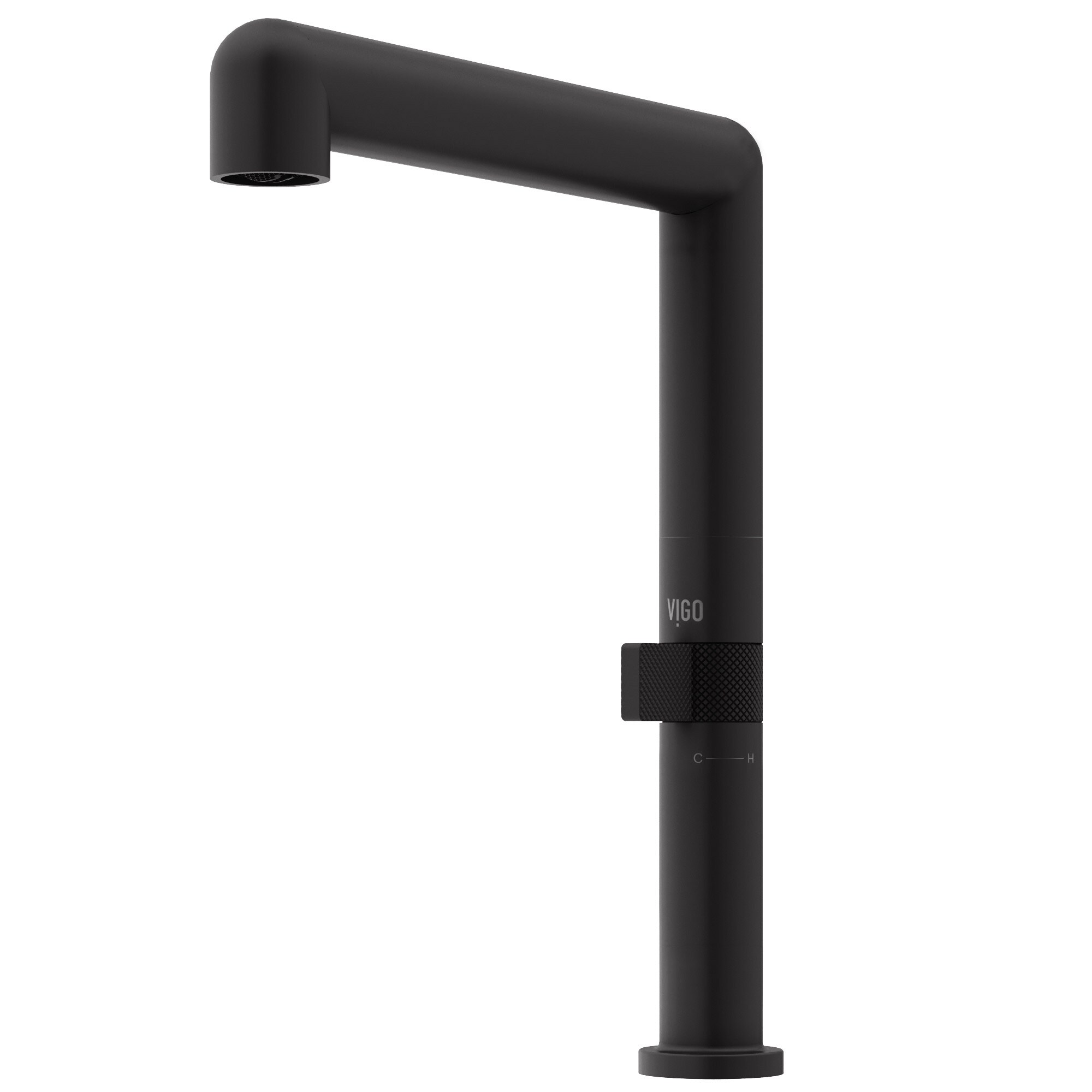 VIGO VG02053MB Jewel Matte Black Single Handle Deck-mount Kitchen Faucet