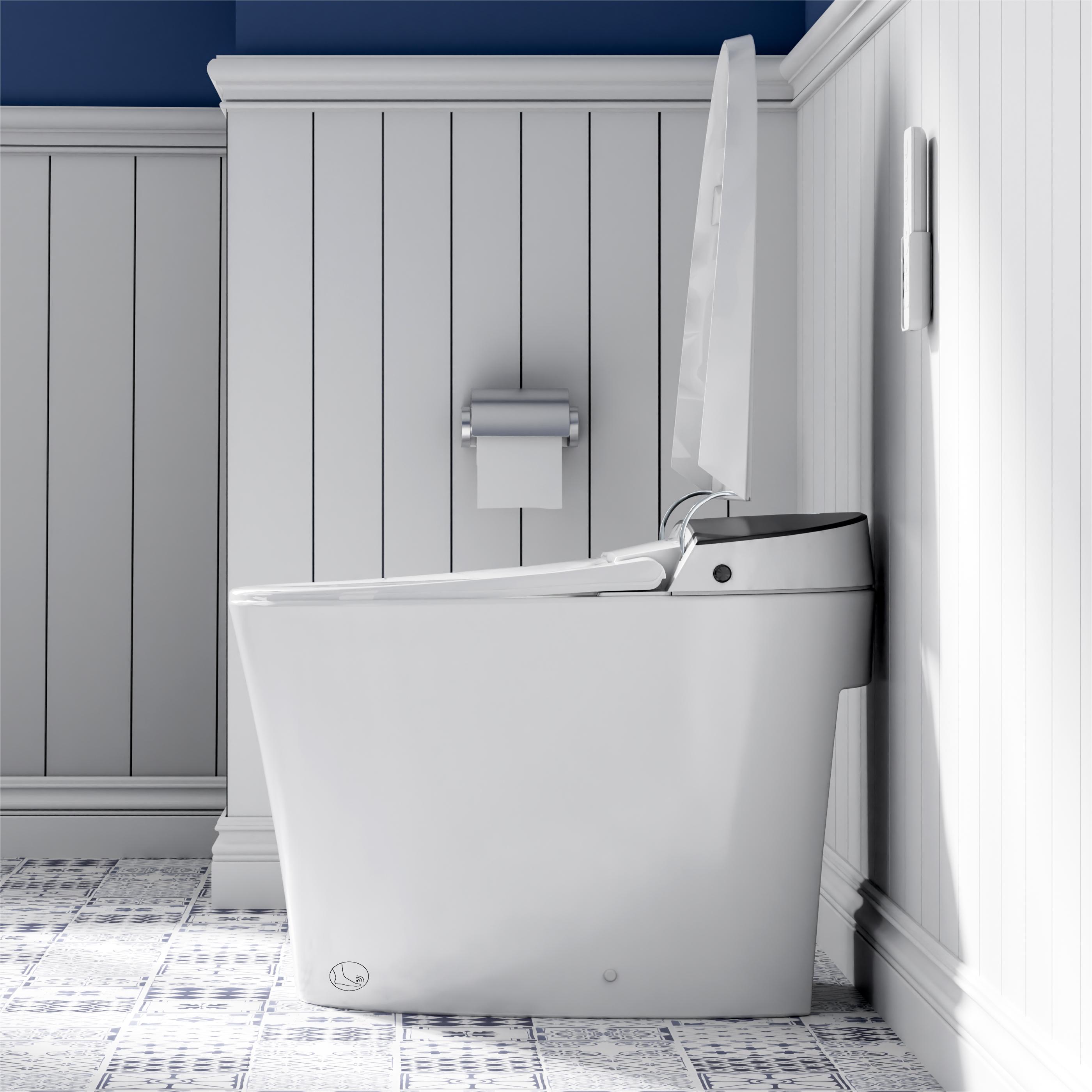 WELLFOR QPZ-TM26796 Built-in Tank ADA Smart Toilet White Elongated Chair height 12-in Rough-In 1.6 GPF Dual Smart Compatible Slow Close Feature 1-piece Bidet Function Toilet