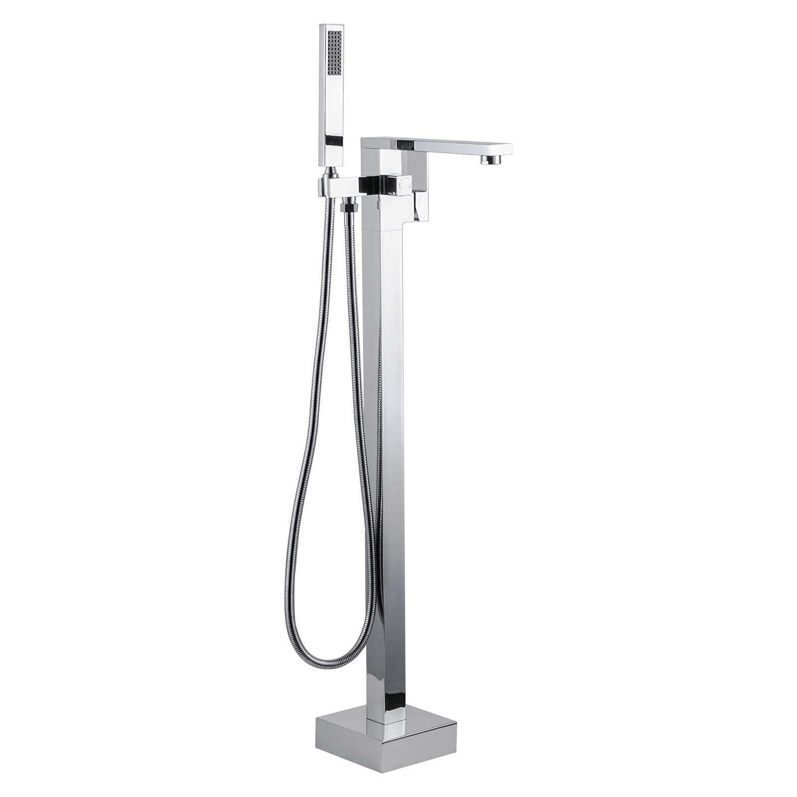 WOWOW 3082000C Polished Chrome 1-handle Freestanding Waterfall Bathtub Faucet with Hand Shower ( Valve Included )