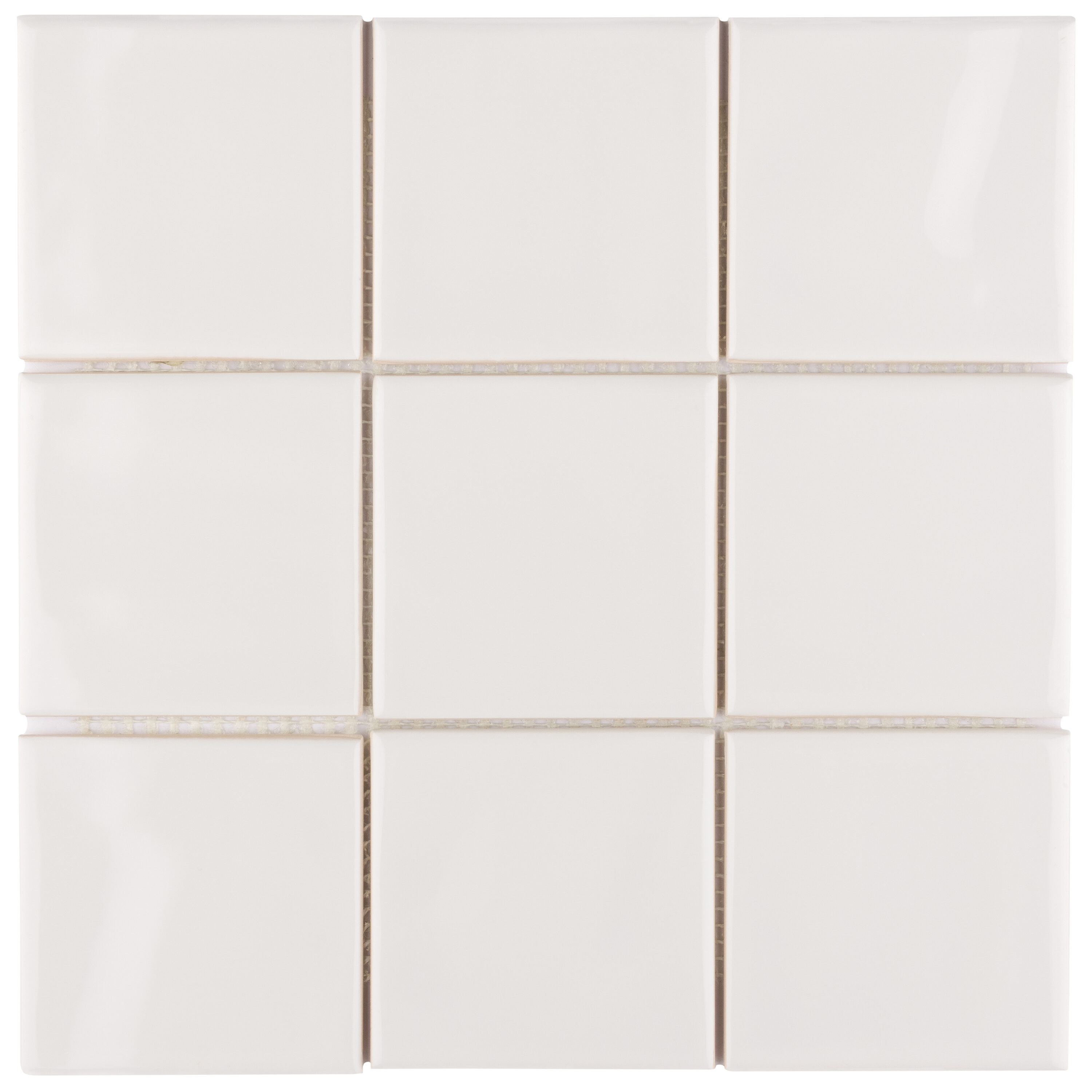 Affinity Tile S1WRC4TWSC Sample- Twist Soft Cream 4-in x 4-in Glossy Ceramic Patterned Square Wall Tile