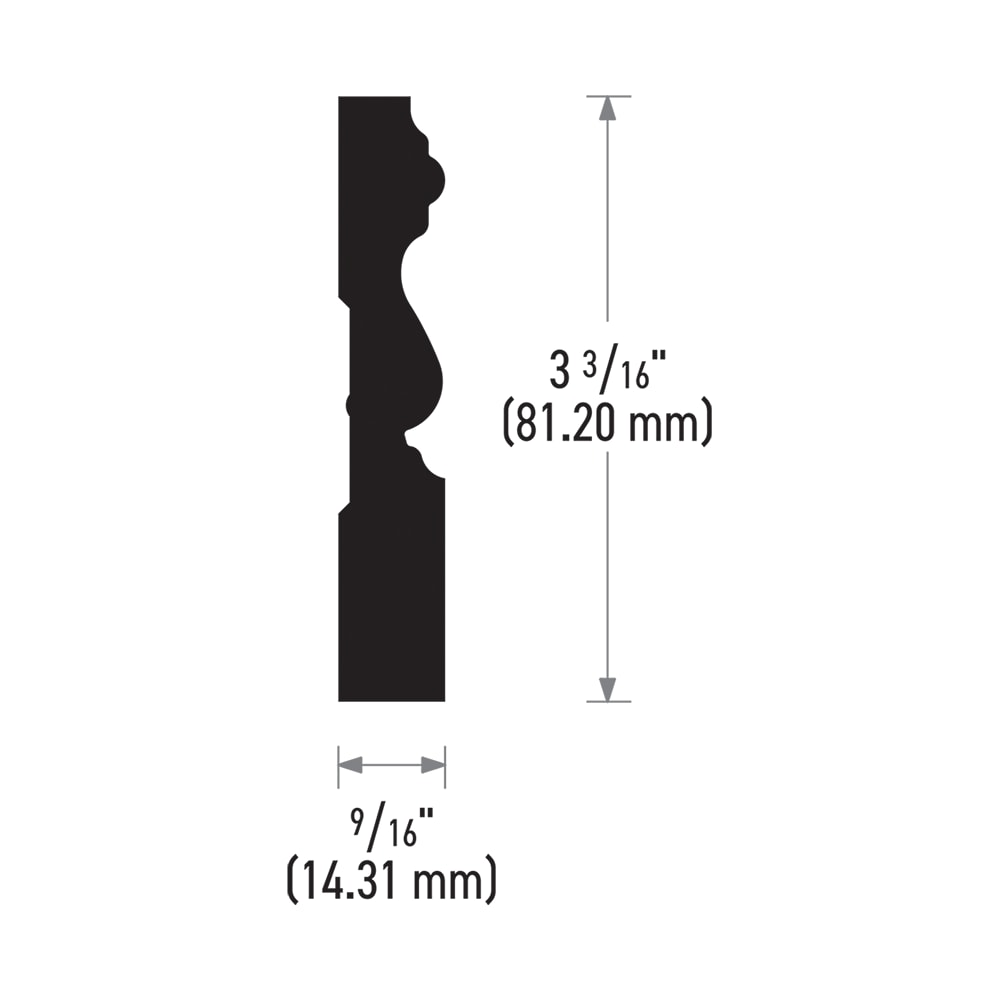 RELIABILT 9/16-in X 3-1/4-in X 8-ft Traditional Primed MDF 414 ...