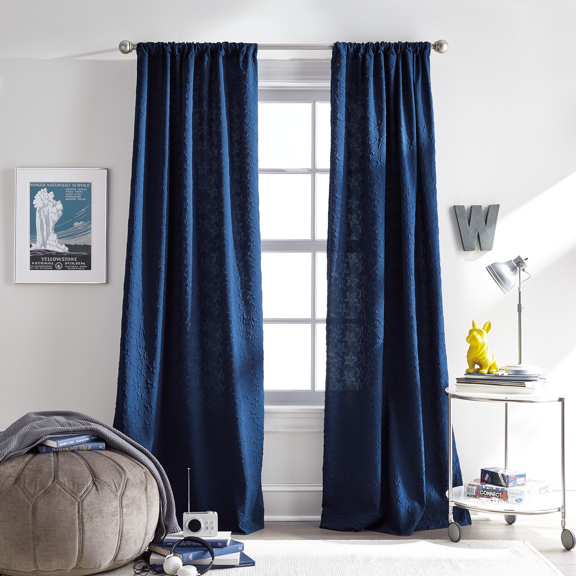 CHF 1Z615809IN 96-in Indigo Light filtering Rod pocket Single curtain panel