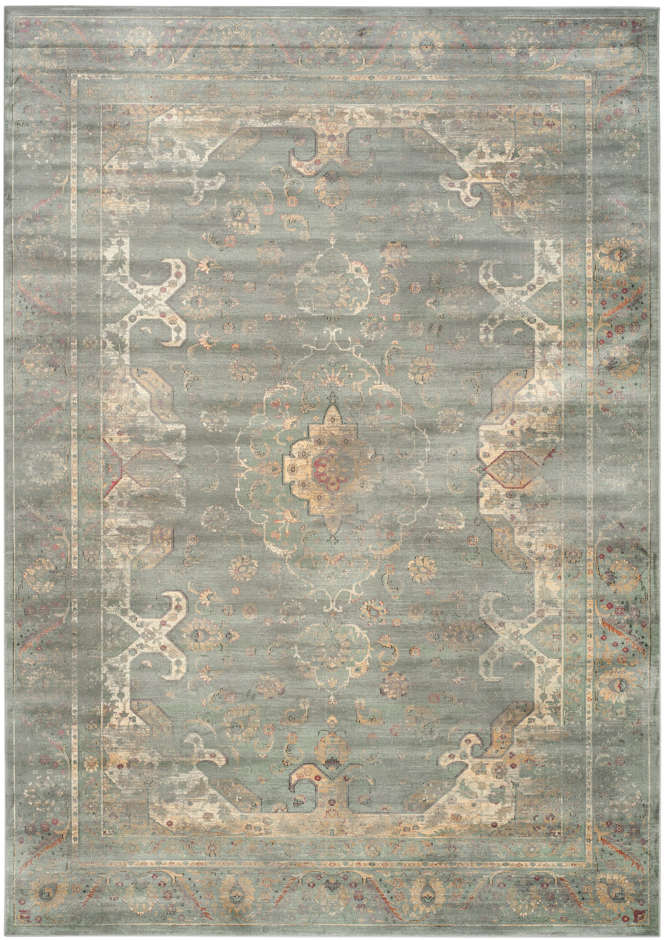 Safavieh Vintage Christina 4 x 6 Gray/Multi Indoor Distressed/Overdyed Vintage Area Rug