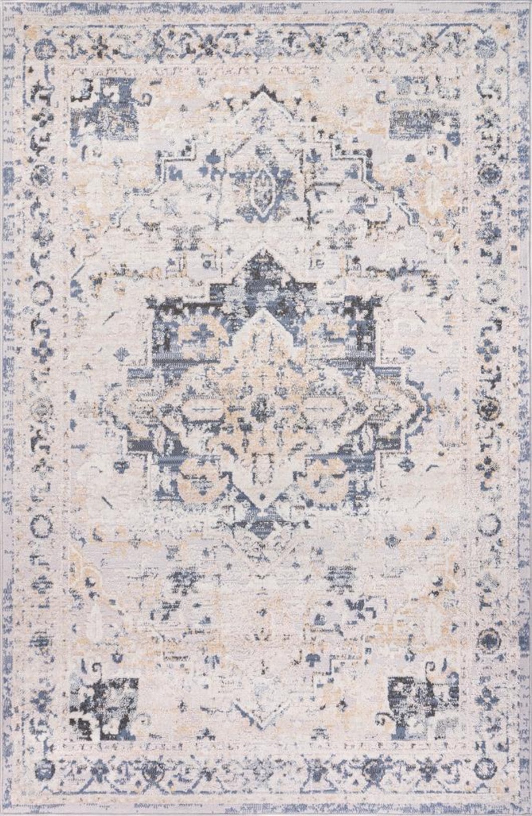 LBaiet VN551G57 5 x 7 (ft) Loomed Polypropylene Gray Rectangular Indoor Floral/Botanical Oriental Area rug