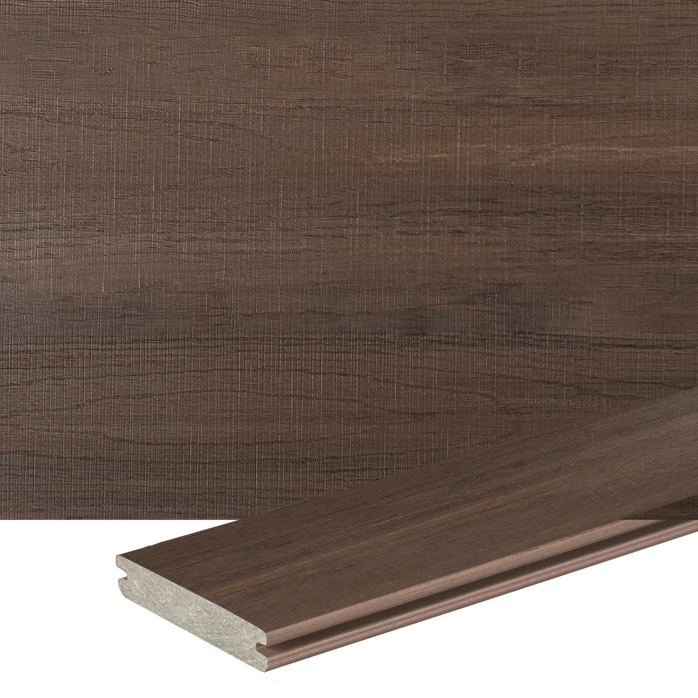 TimberTech AGB15512AW Landmark 1-in x 6-in x 12-ft American Walnut Grooved PVC Deck board