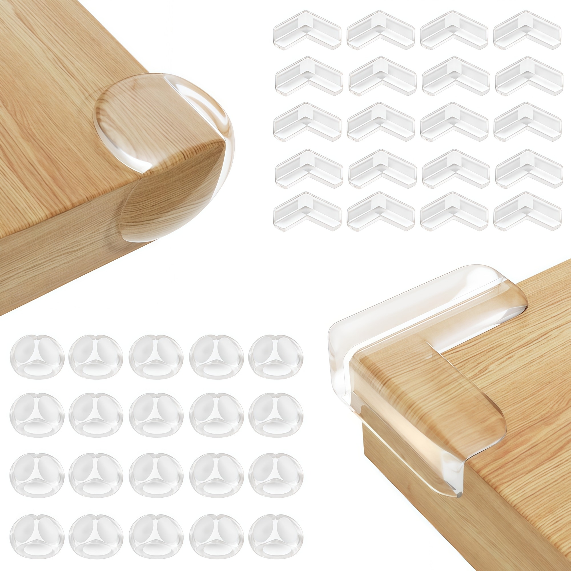 Numhew 40-Pack Clear Acrylic Corner Protectors for Furniture