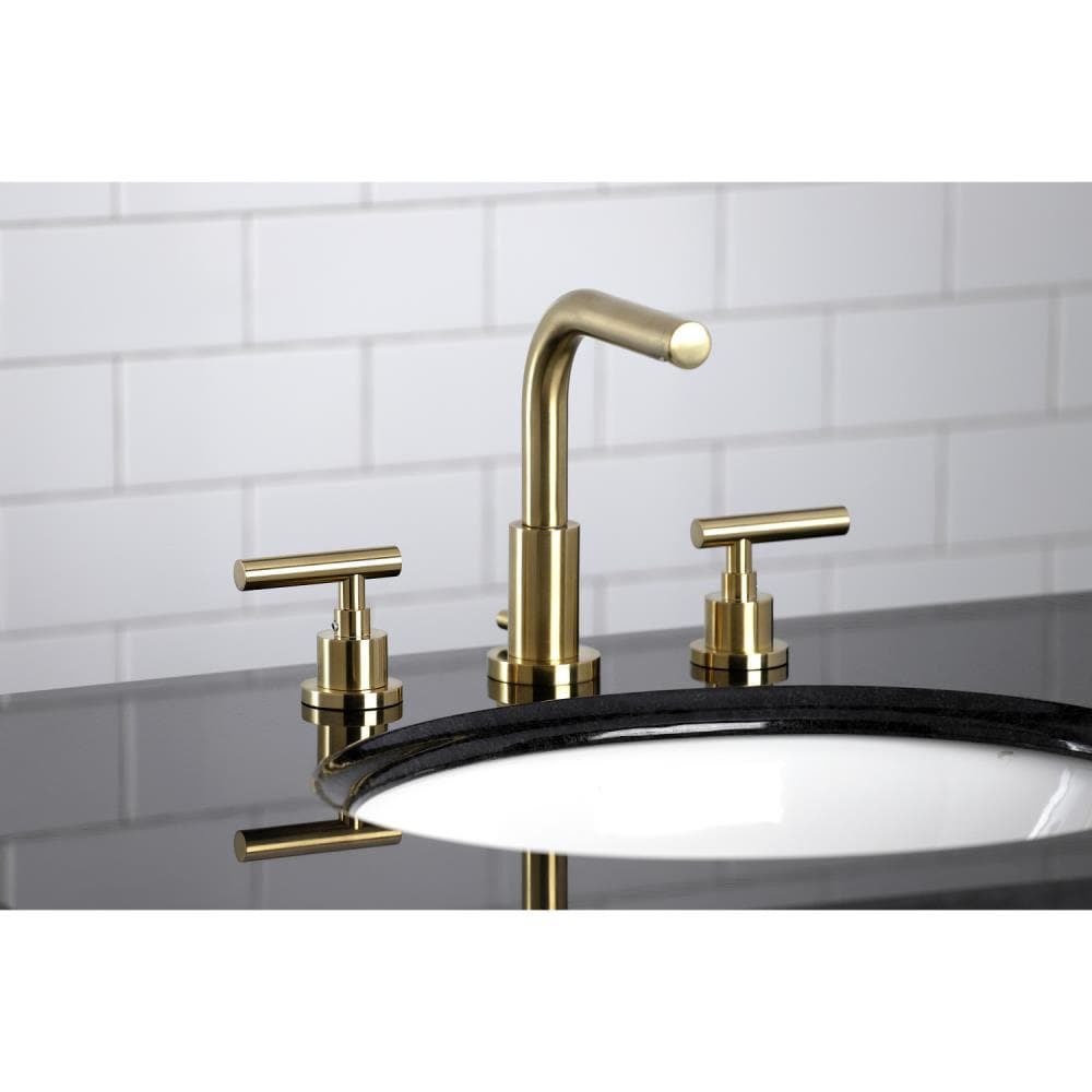 Kingston Brass Manhattan Brushed Brass Widespread 2-Handle Bathroom ...