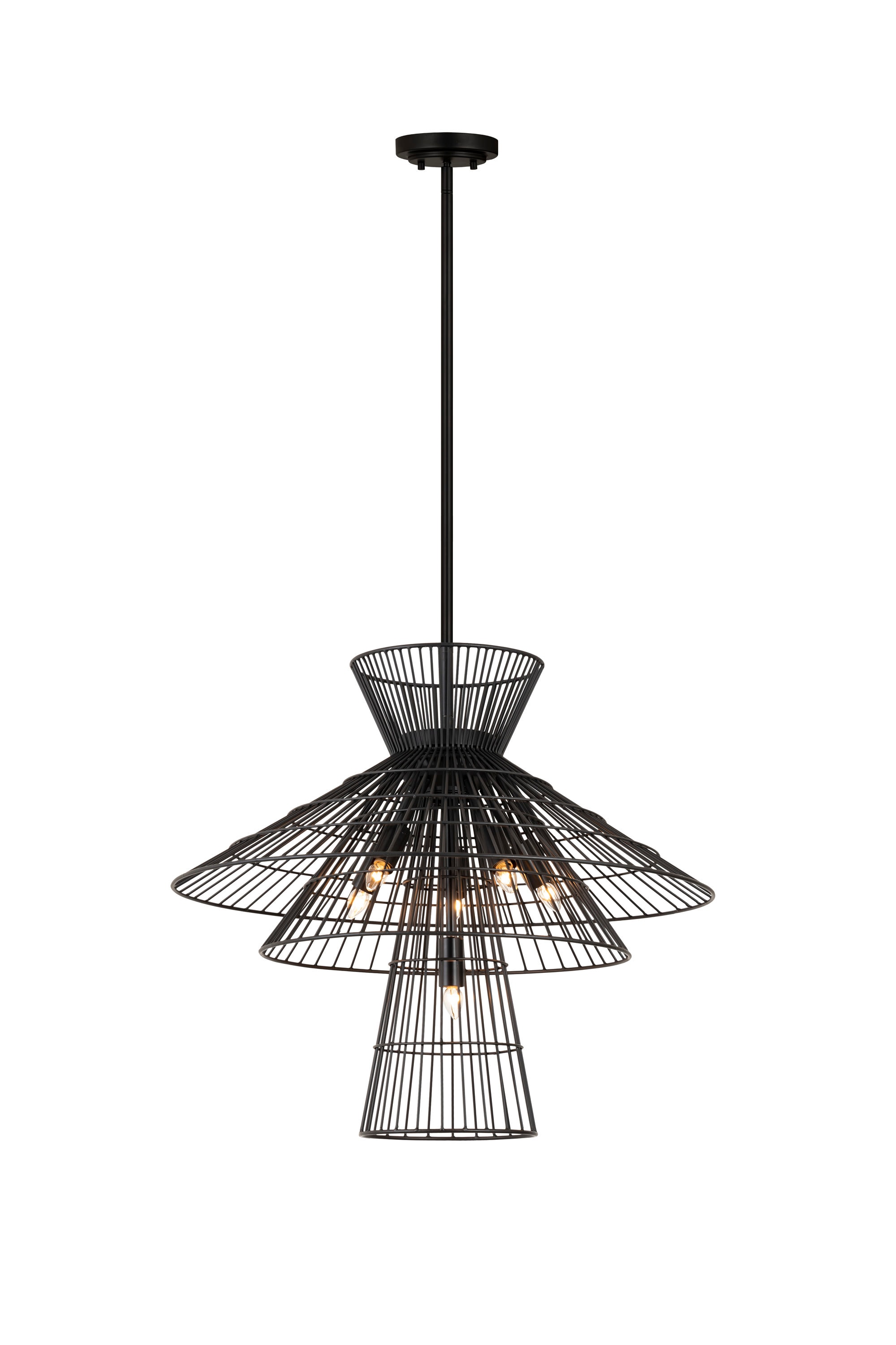 Z-Lite 6015-6MB Alito 6 -Light Matte Black Modern/contemporary For Use in Dining Rooms, Foyers, Kitchens, Living Rooms Chandelier