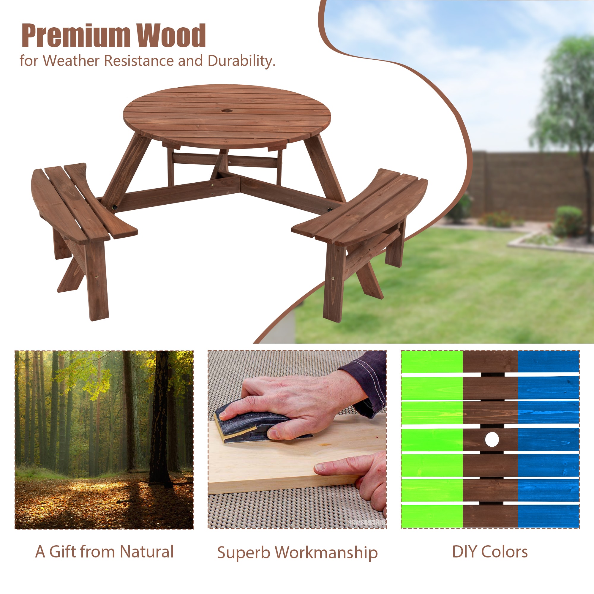 Forclover HYFAS40BN Picnic-Tables - View #4