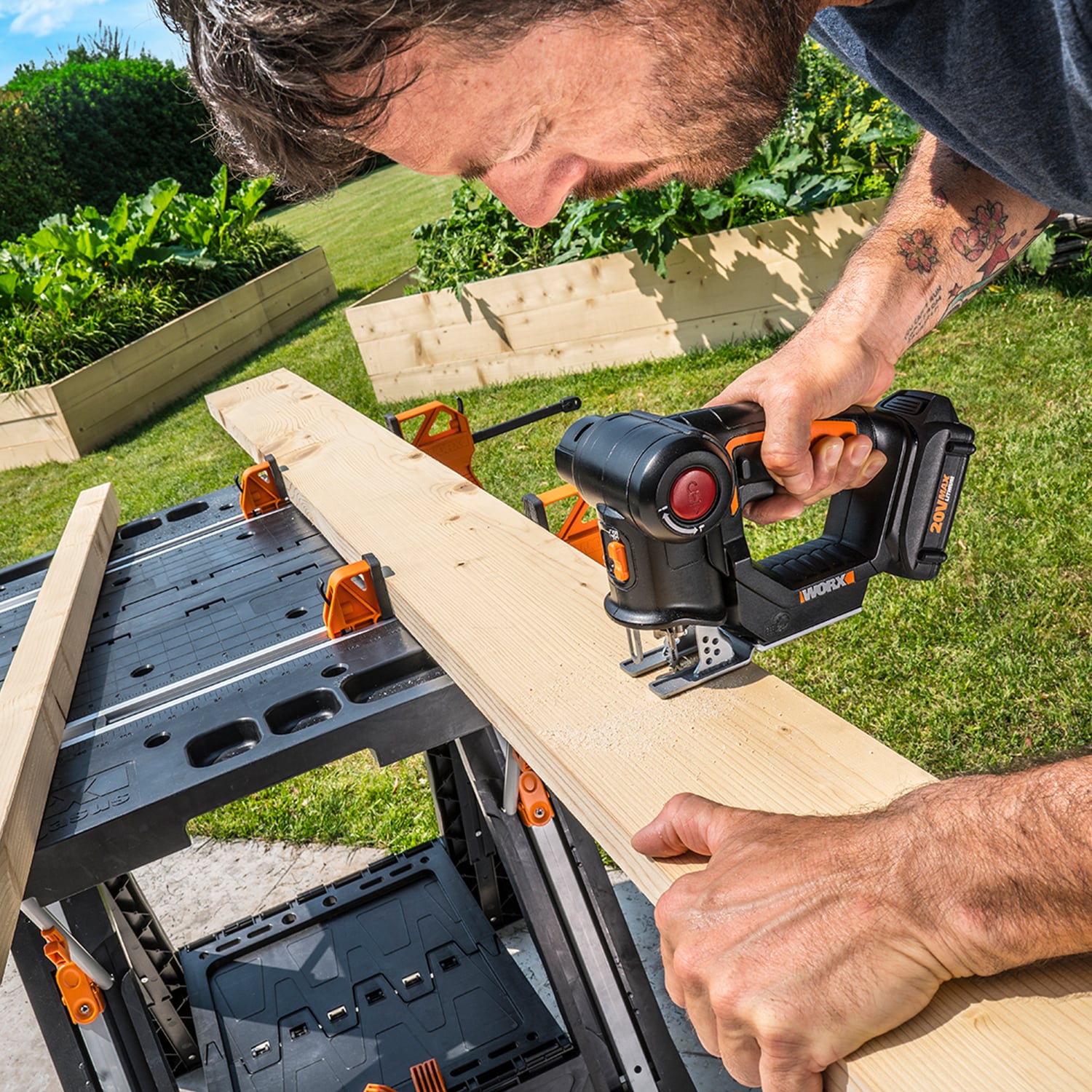 WORX 20-Volt Max Variable Speed Keyless Cordless Jigsaw (Charger Included  and Battery Included) in the Jigsaws department at