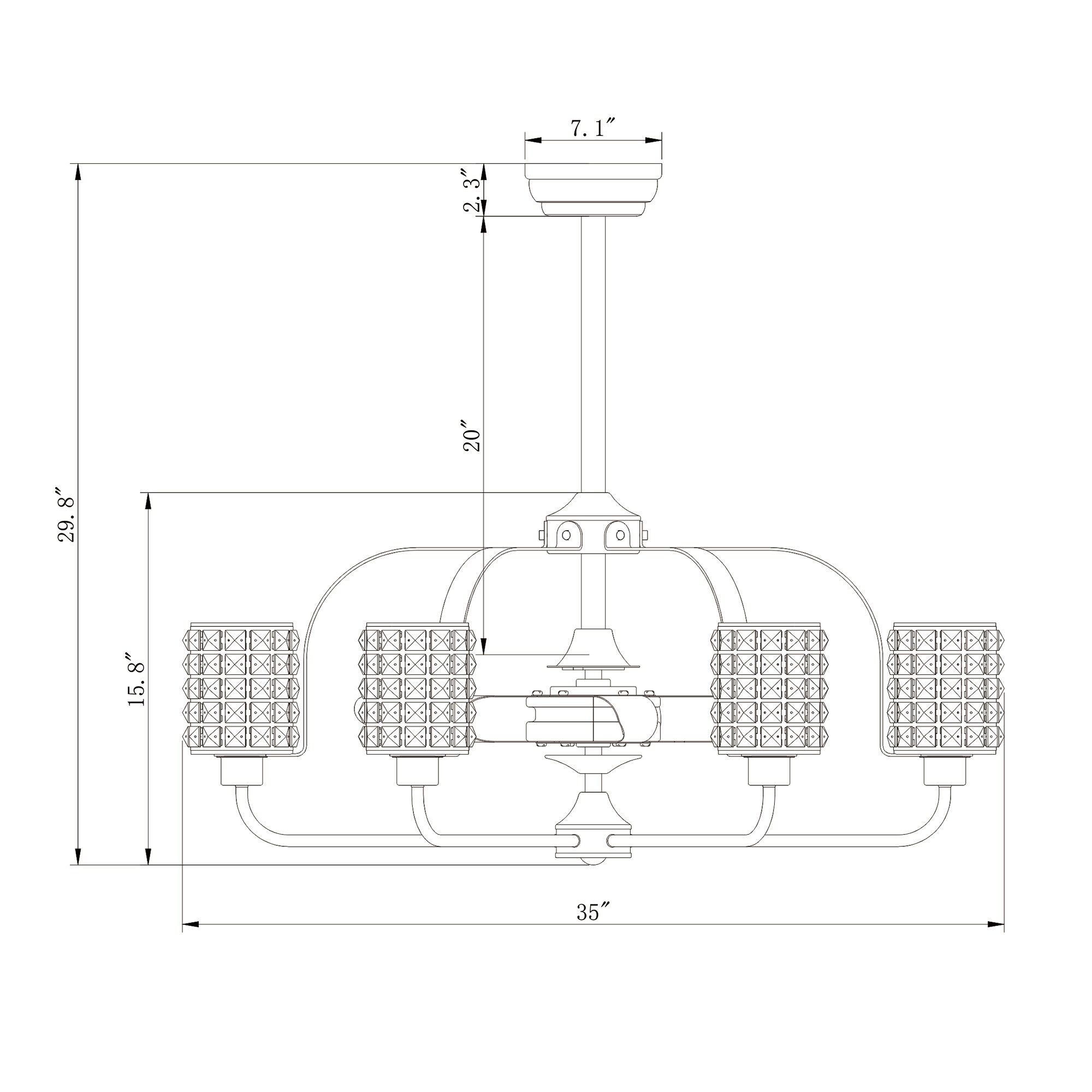 Home Accessories Inc CFL-8482CH Ceiling-Fans - View #5