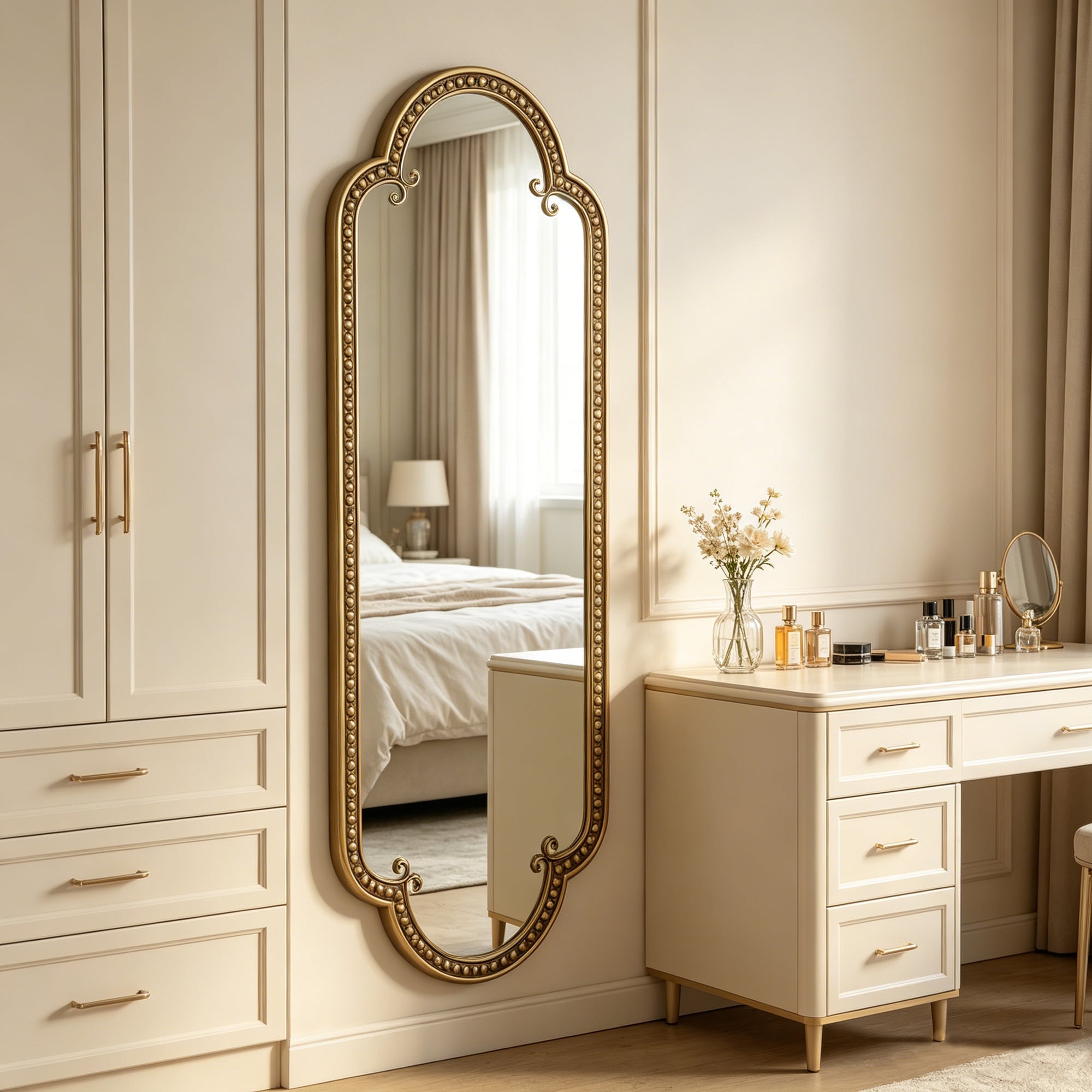 KTMBDW - Oval Wall-Mirror Metal Framed Mirrors Vintage Vanity Mirror for Bathroom Living Room (53...