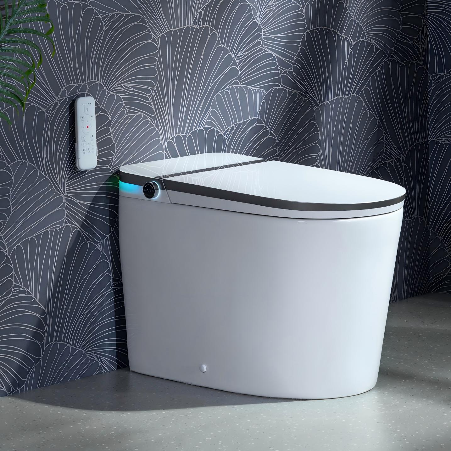 Woodbridge Vienna White Single Elongated Chair Height Smart Soft Close 1-piece Bidet 12-in Rough-In