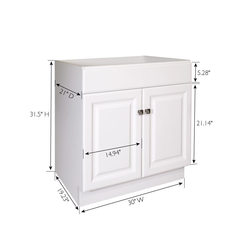 Design House Wyndham 30-in White Bathroom Vanity Base Cabinet without ...