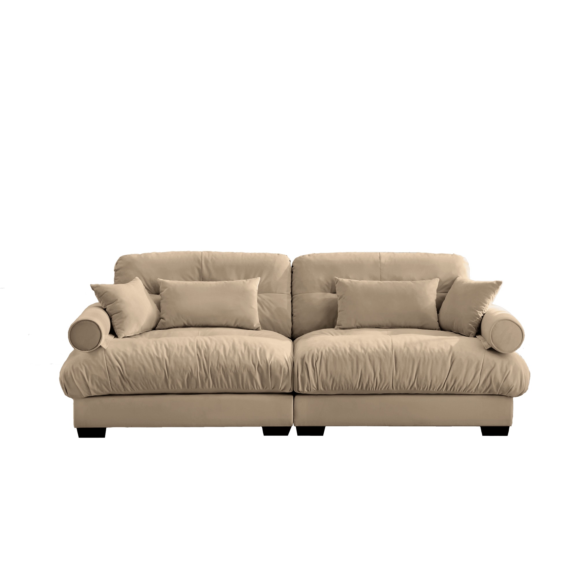 Bybafun YC5200104 93.7-in Modern Camel 2 -seater Sofa