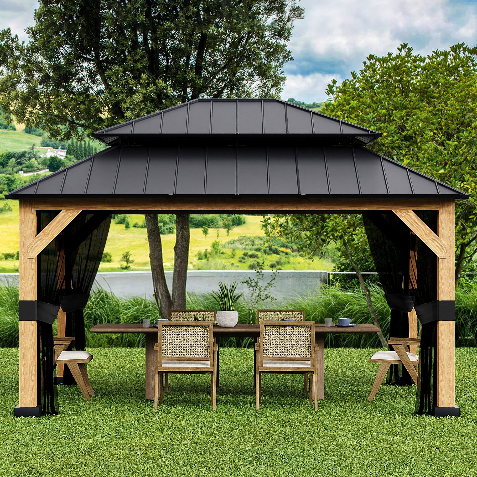 Gardenbee HGL-A31 Wood-Resin-Gazebos - View #7