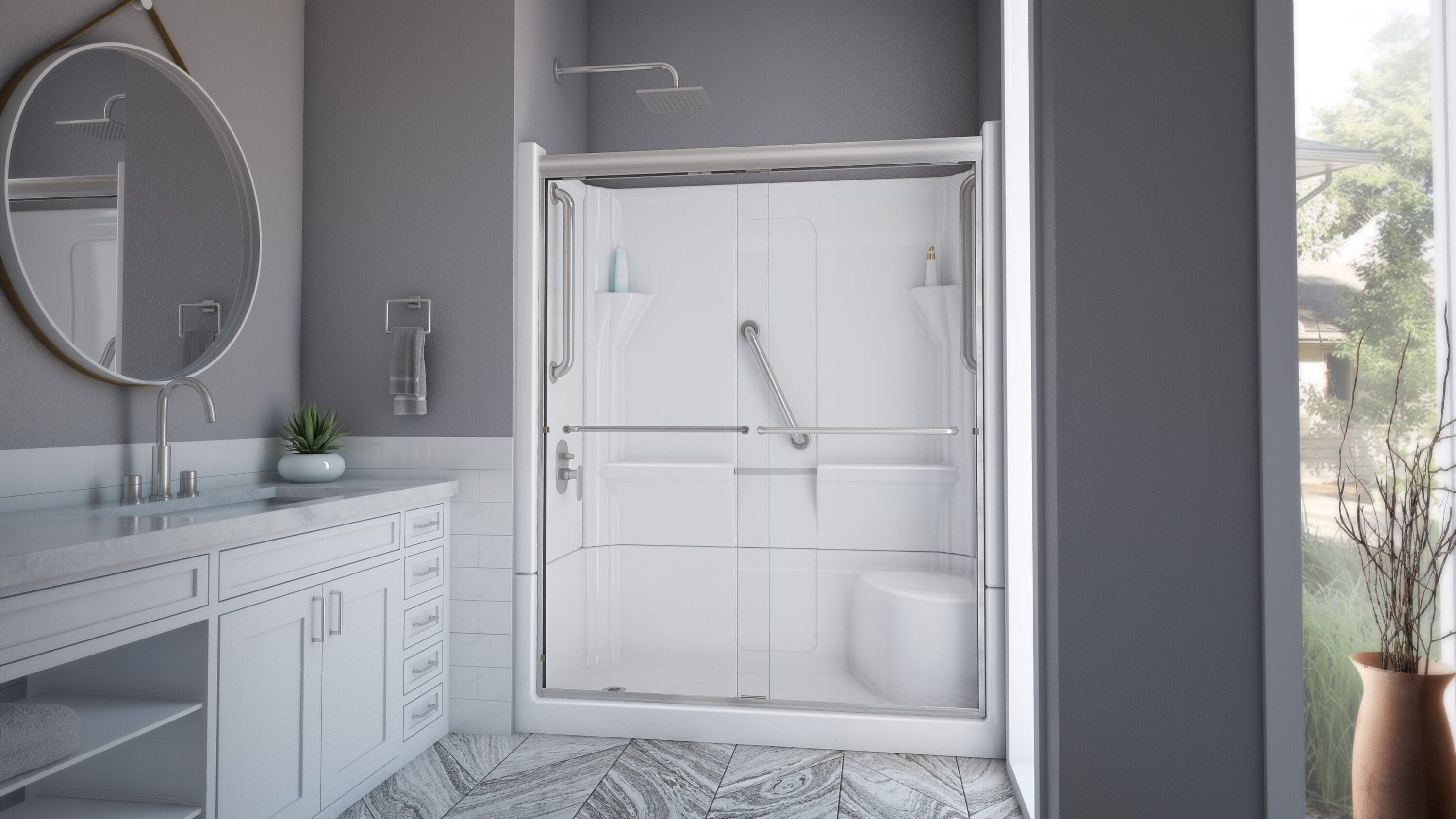 Laurel Mountain 6030SH1S4PSRWB1 Alcove-Shower-Kit - View #9