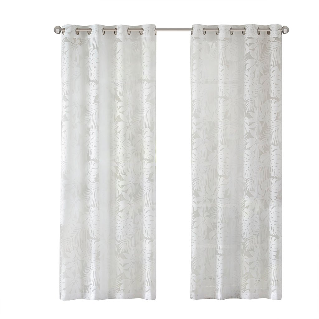 Gracie Mills GRACE-1834-04PM Zephyr Costal Lightweight Burnout Sheer Window Curtain
