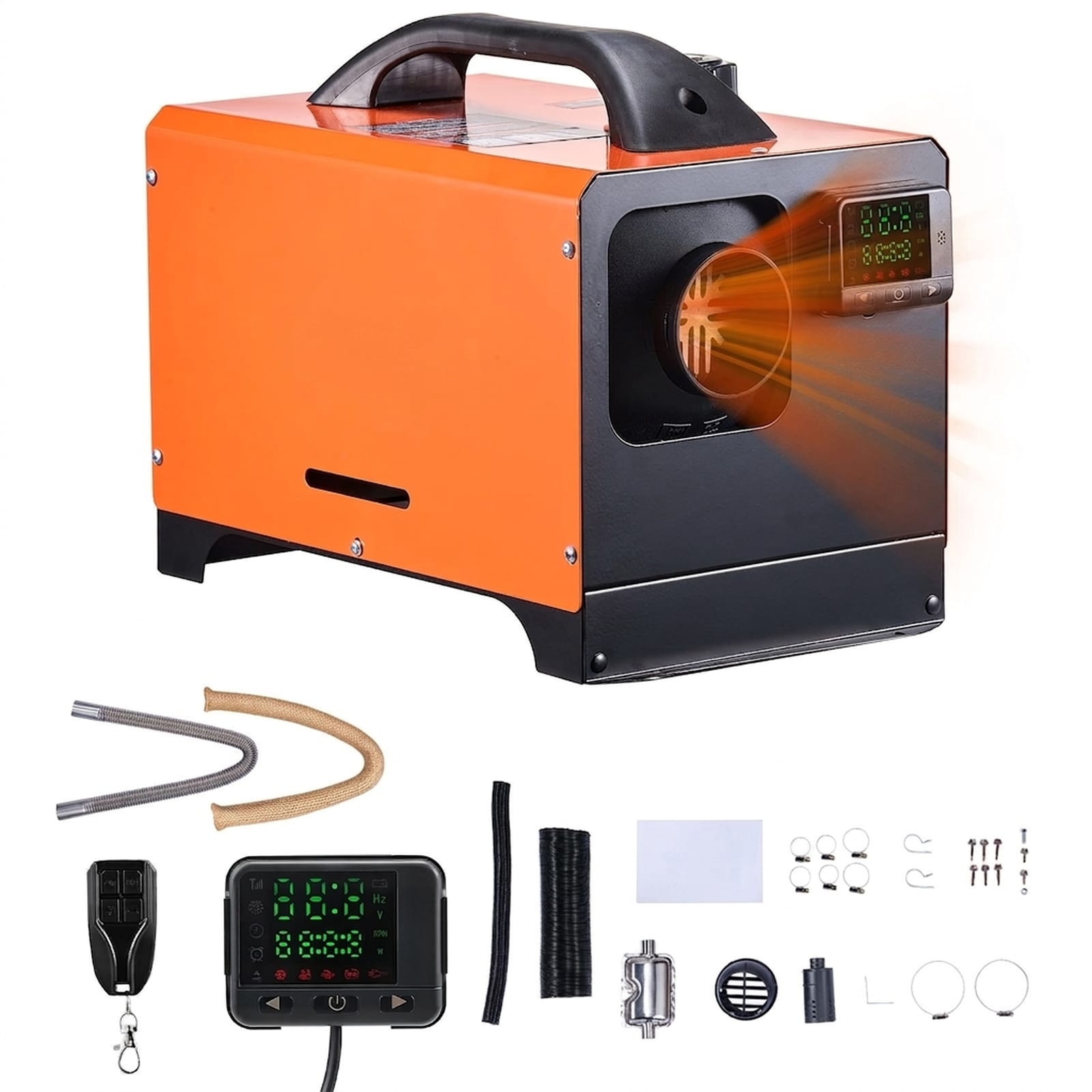 GIVIMO Diesel Air Heater 8-kW DC 12-V to 24-V Fast Heating Diesel Parking Heater with Remote Control Square Color Digital Display for Truck RV