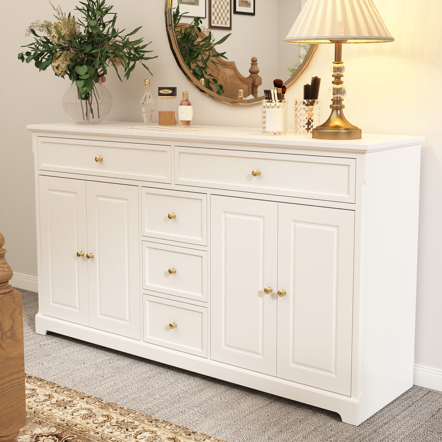 FUFU&GAGA LJY-JH0263-01 White 5 -Drawer Standard dresser