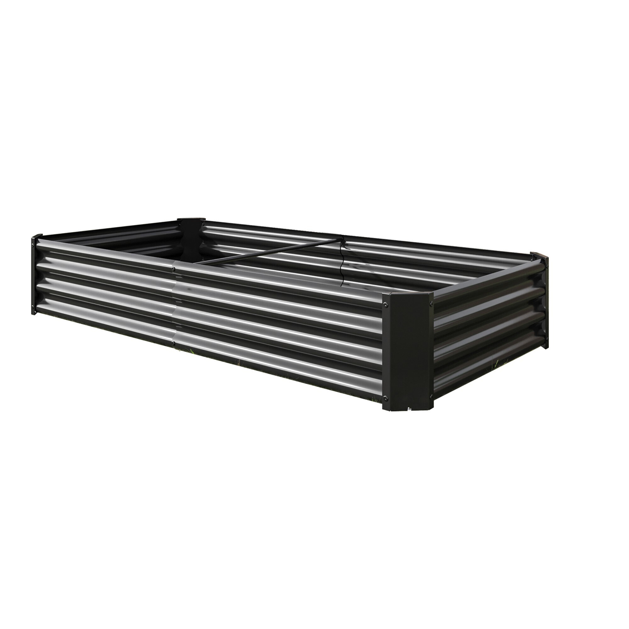 Kahomvis YD-QPW8-1002 35.83-in W x 70.87-in L x 11.81-in H Black Metal Raised Garden Bed