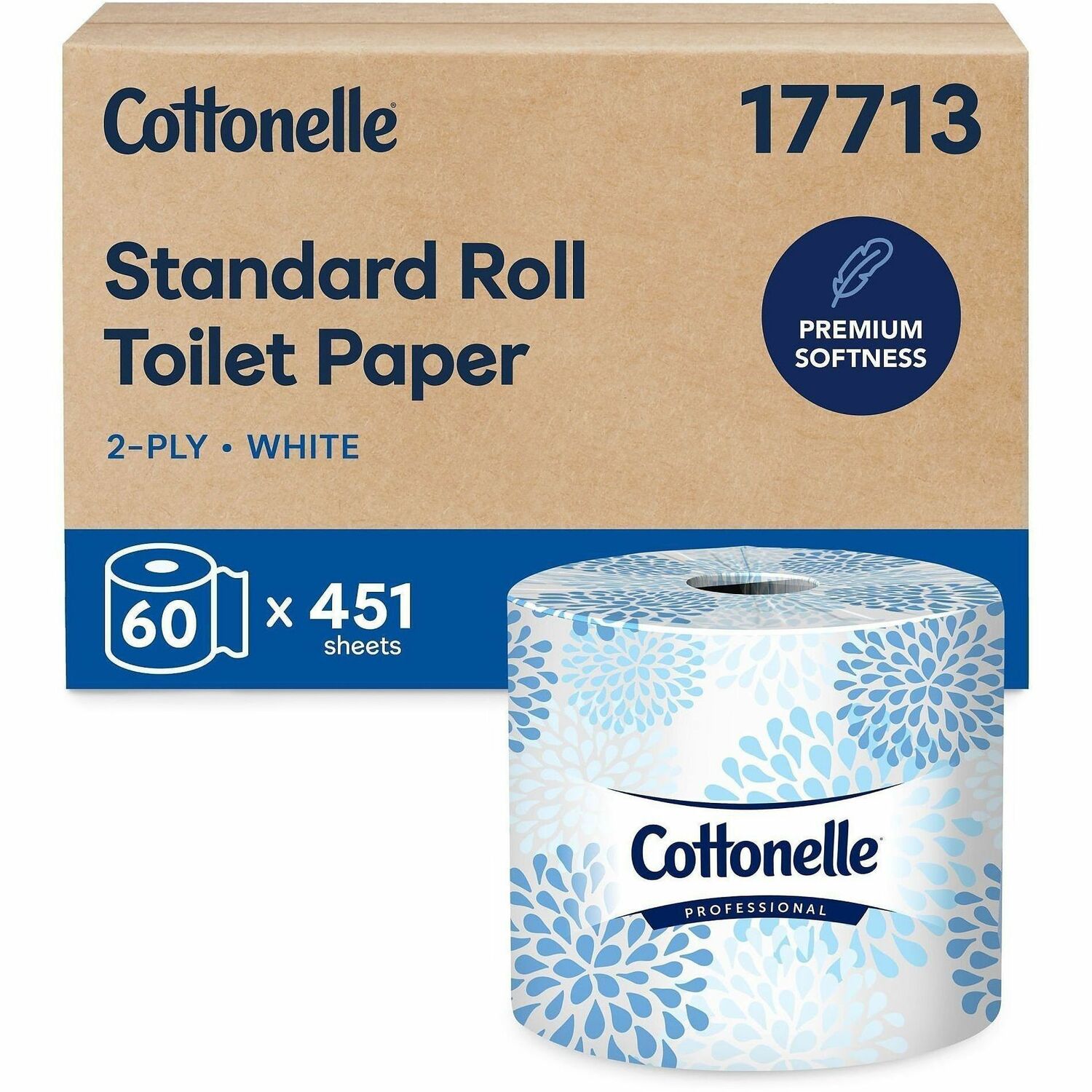 Cottonelle  Professional St and ard Roll Toilet Paper in White 4 Width x 4 Length