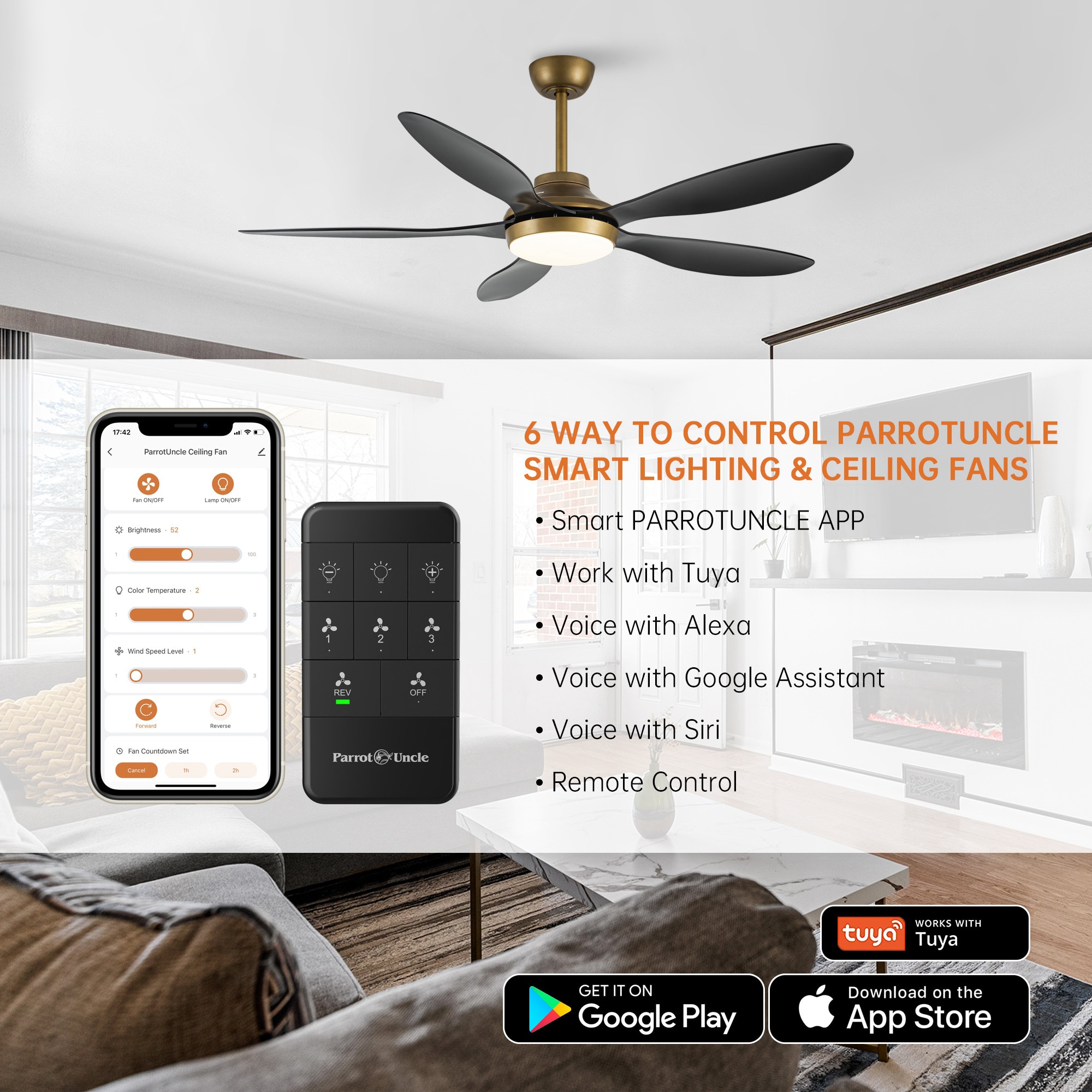 Parrot Uncle F6357-SMART Ceiling-Fans - View #3