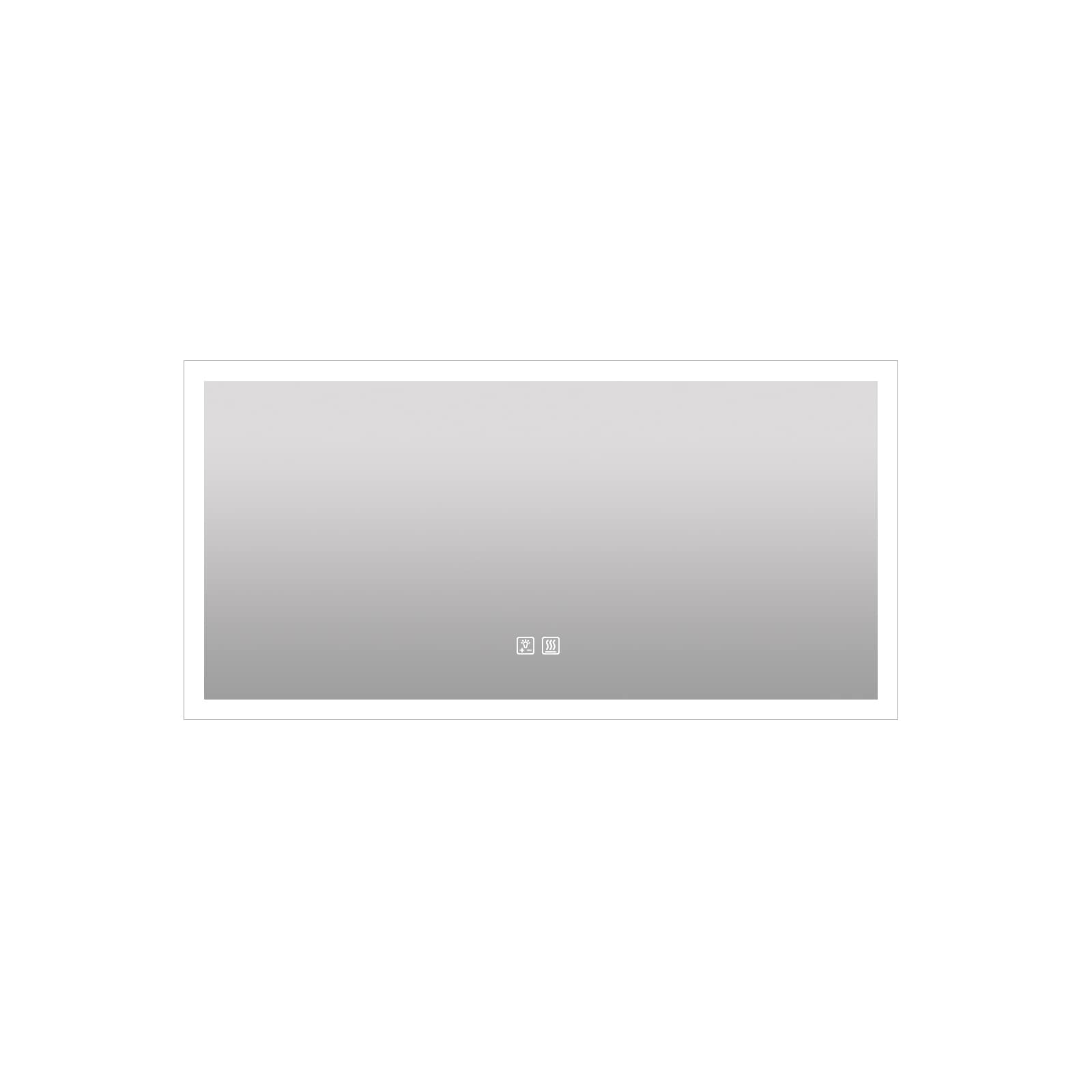 FurniFusion MA034824TD-OL 48-in x 24-in Polished Frameless Rectangle Dimmable LED Lighted Fog Free Bathroom Vanity Mirror ( Silver )