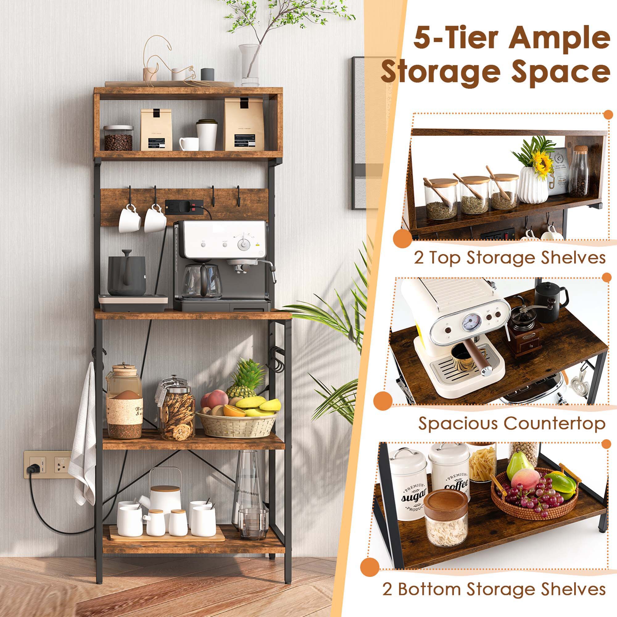 Goplus LWS00484 Dining-Kitchen-Storarge - View #4