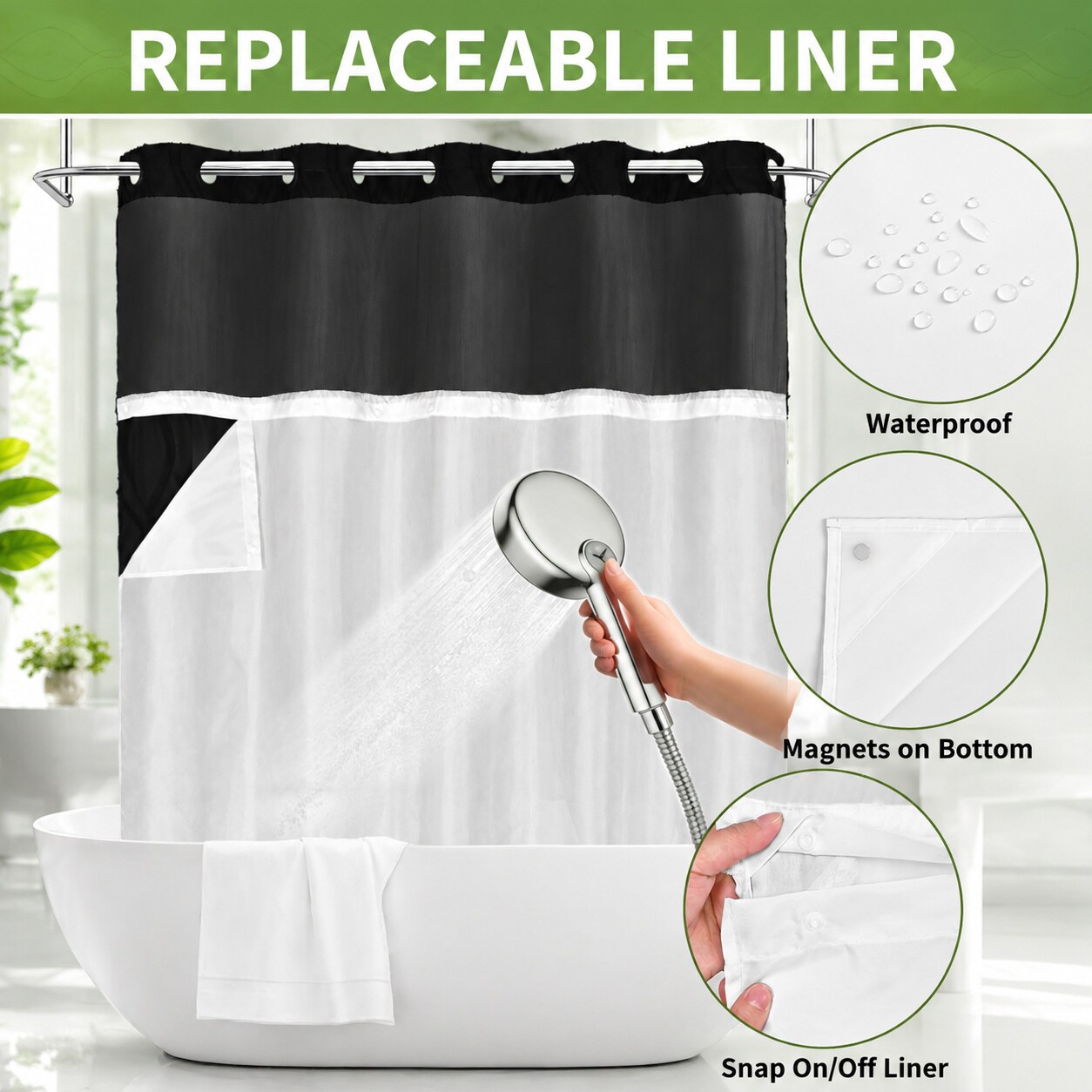 Paradigms Interiors 514068532590 Shower-Curtains-Liners - View #5