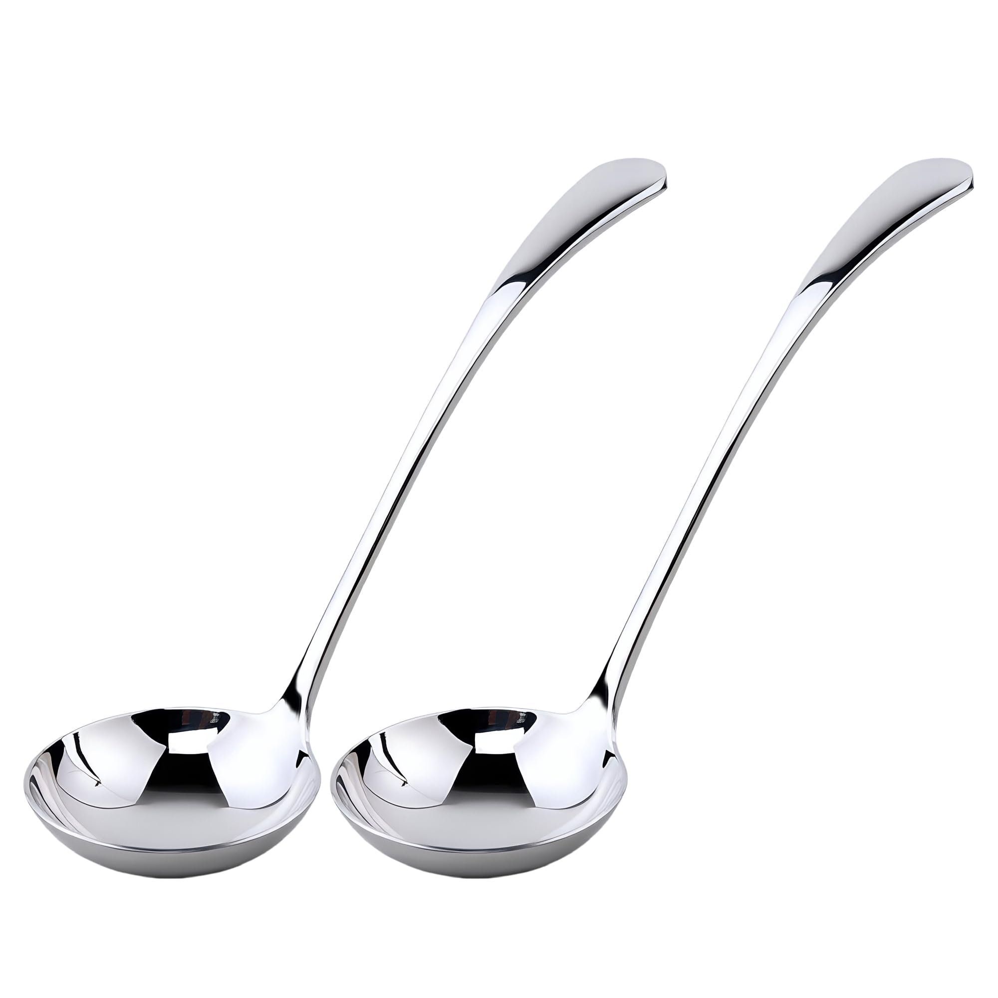 Aoibox  2 Pack 18 10 Stainless Steel Small Soup Gravy Ladle 7 9 in 1 oz Capacity for Small Medium Dishes Silver