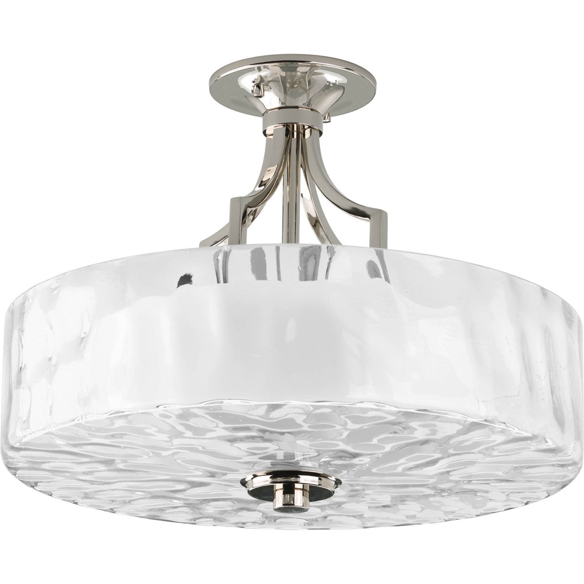 Progress Lighting P3434-104 Caress 2-Light 16-in Polished Nickel  Semi-Flush mount light