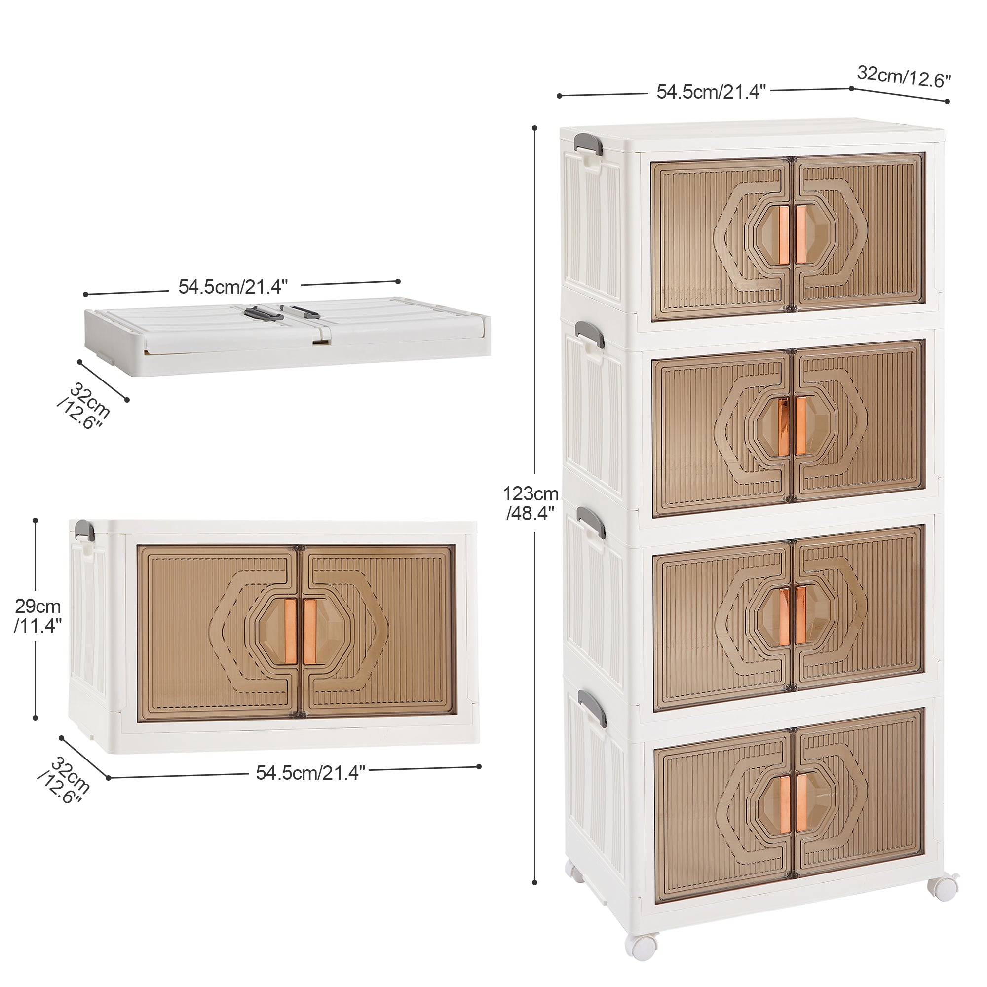 Vecelo LOE-SBWL01-55T4-WHT Bins-Baskets - View #3