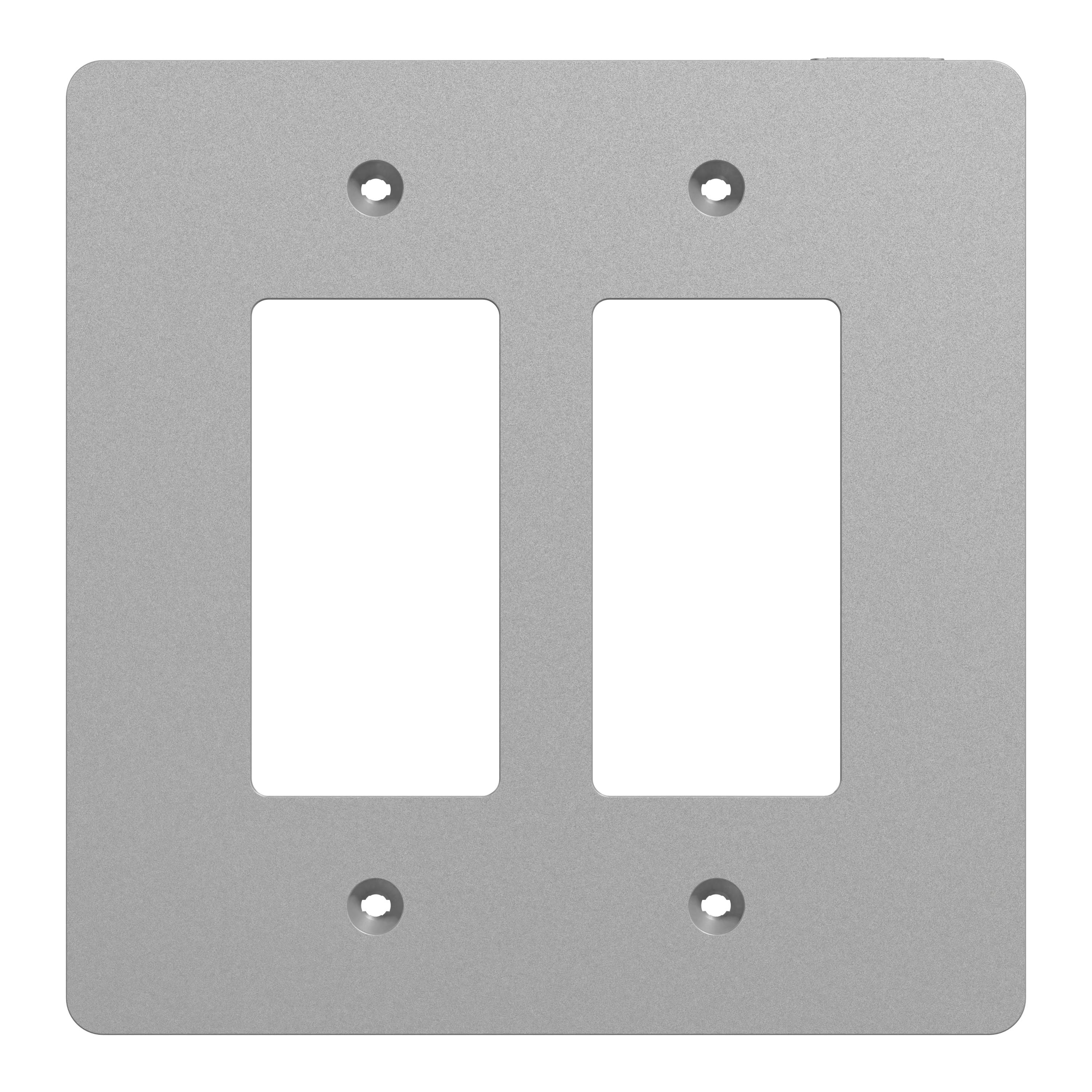 Square D SQWS141002GY X Series 2 -Gang Midsize Size Matte Gray Polycarbonate Indoor Decorator Wall Plate