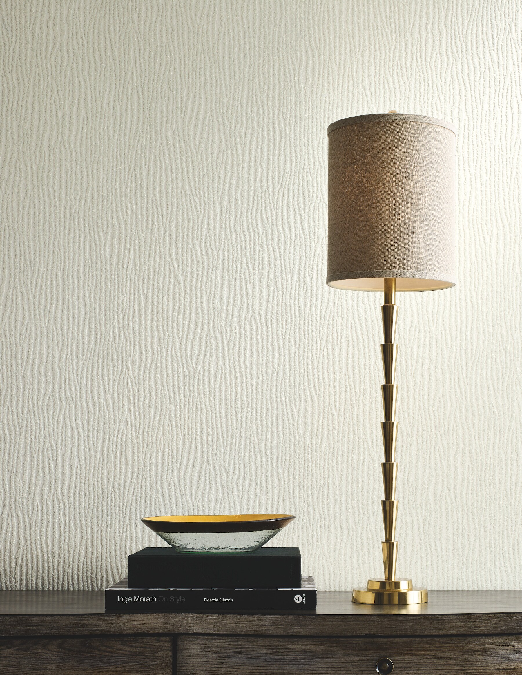 York Wallcoverings DD3792 Dazzling Dimensions Volume II 60.8-Sq. Feet White Non-woven Stripes Unpasted Wallpaper