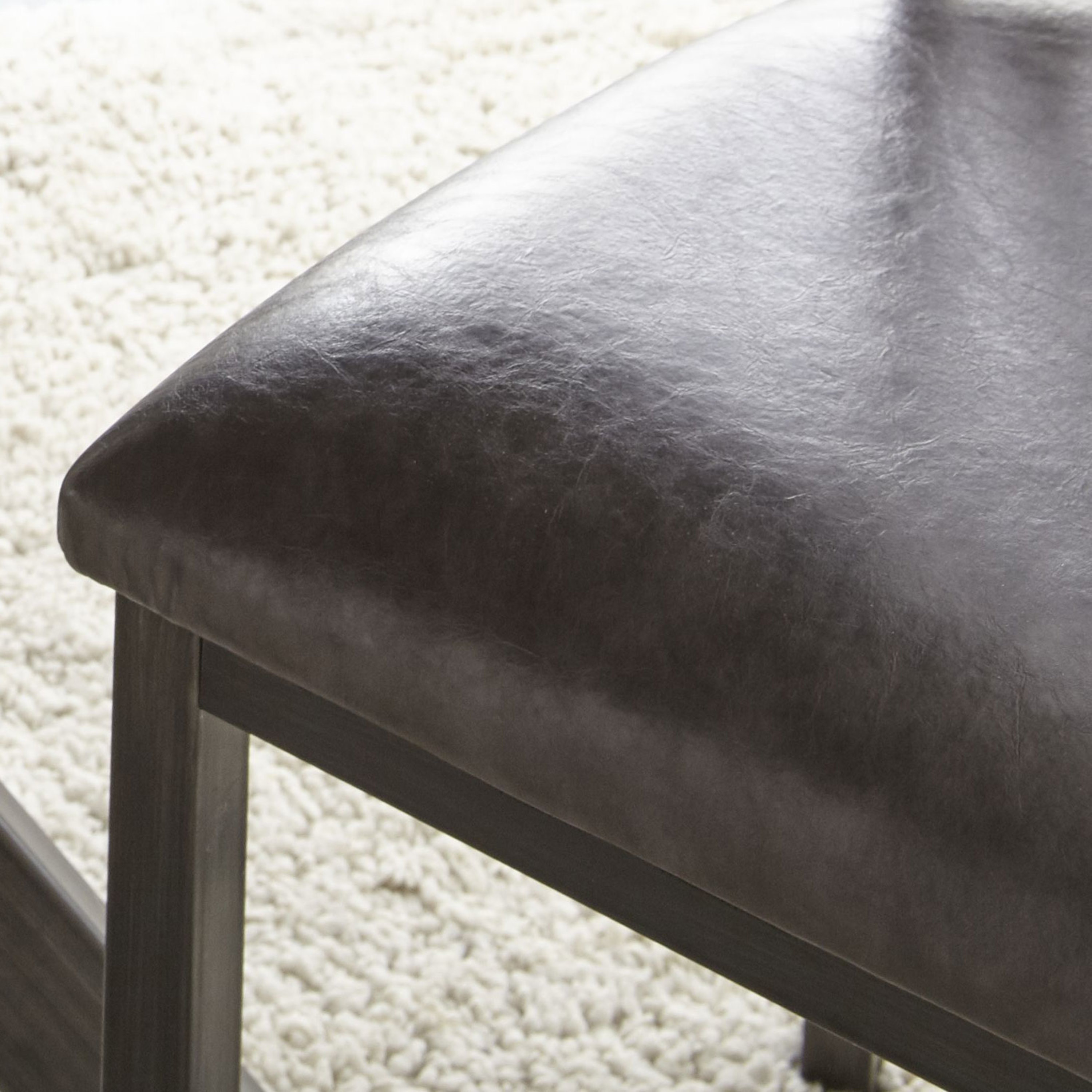 Gray Faux Leather Upholstered Side Chair with Metal Frame