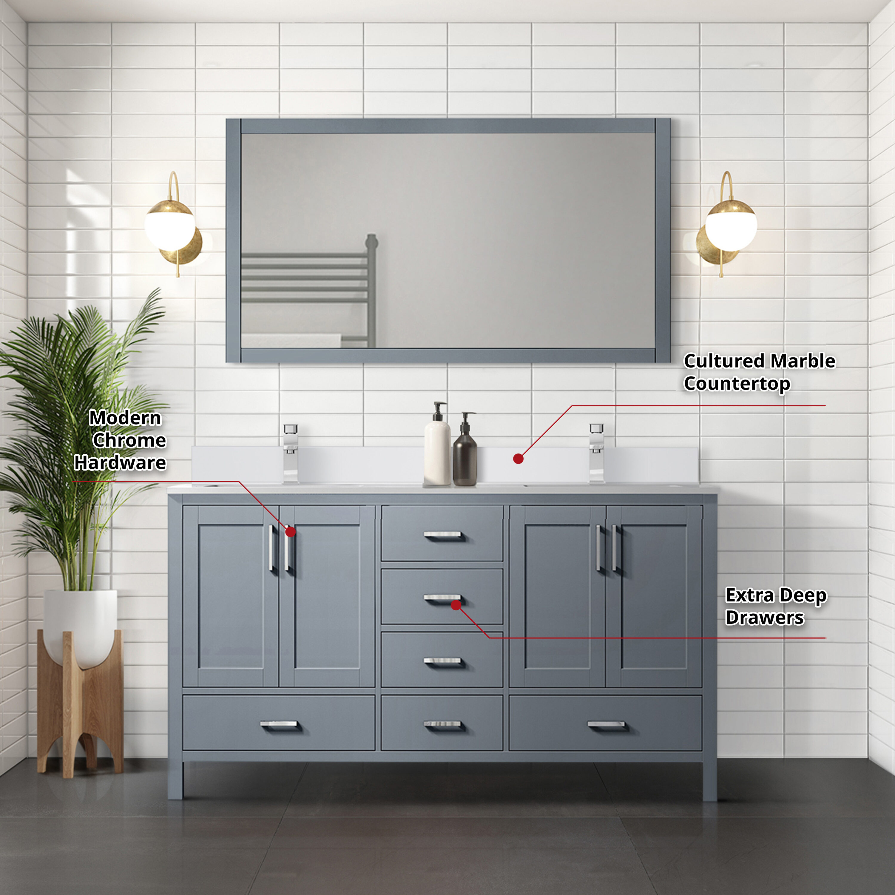 Lexora LVJ60DB310 Bath-Vanity-Combo - View #7